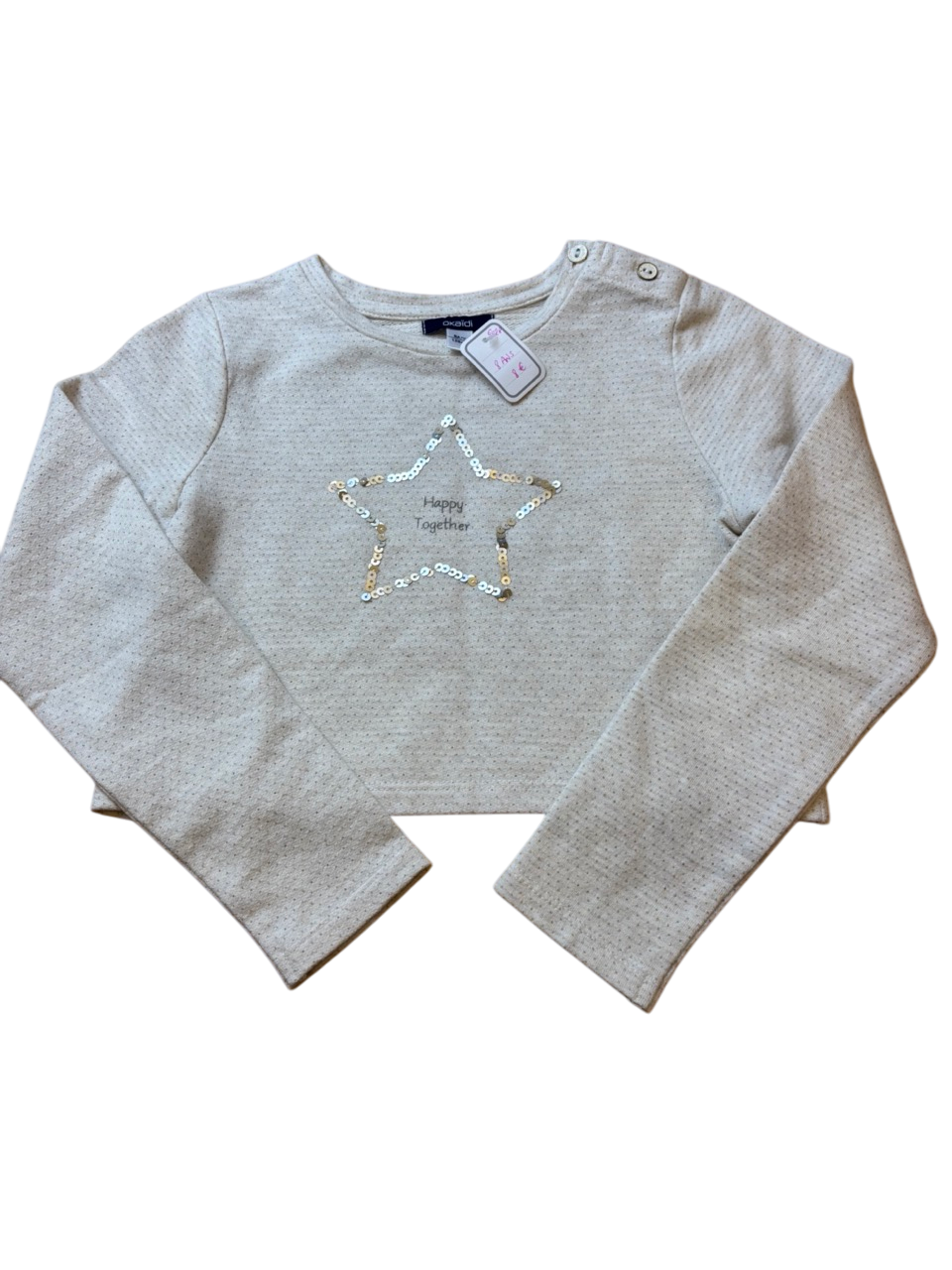 Sweat-shirt enfant beige Okaïdi 8 ans