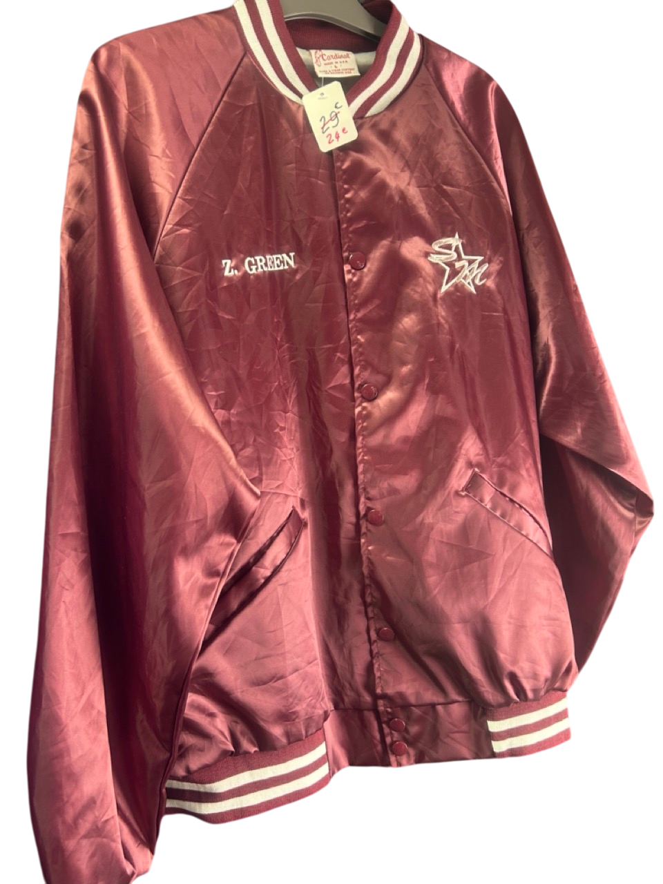 Veste en satin bordeaux