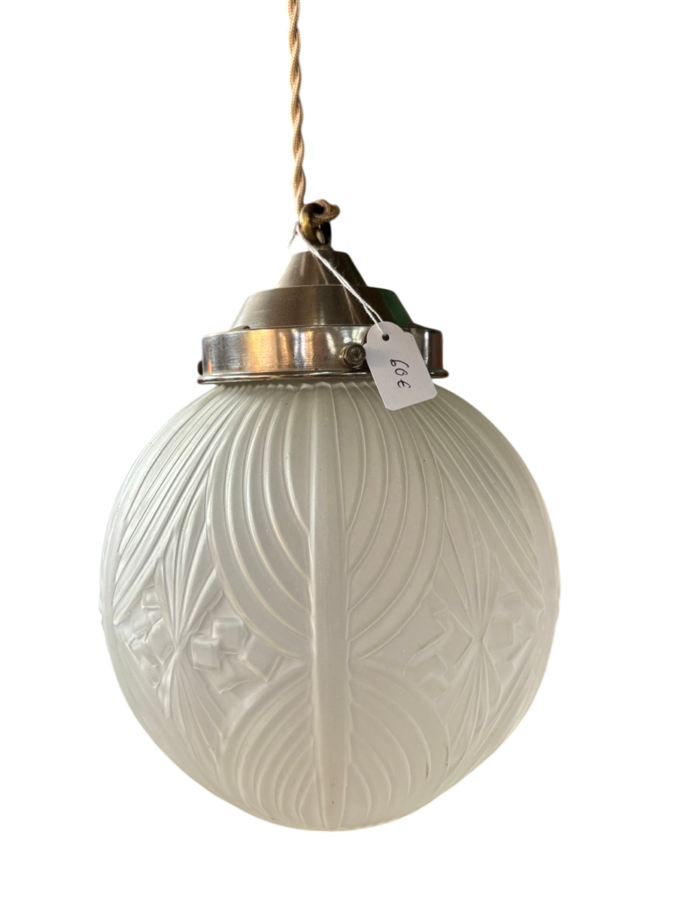 Lampe suspendue vintage en verre
