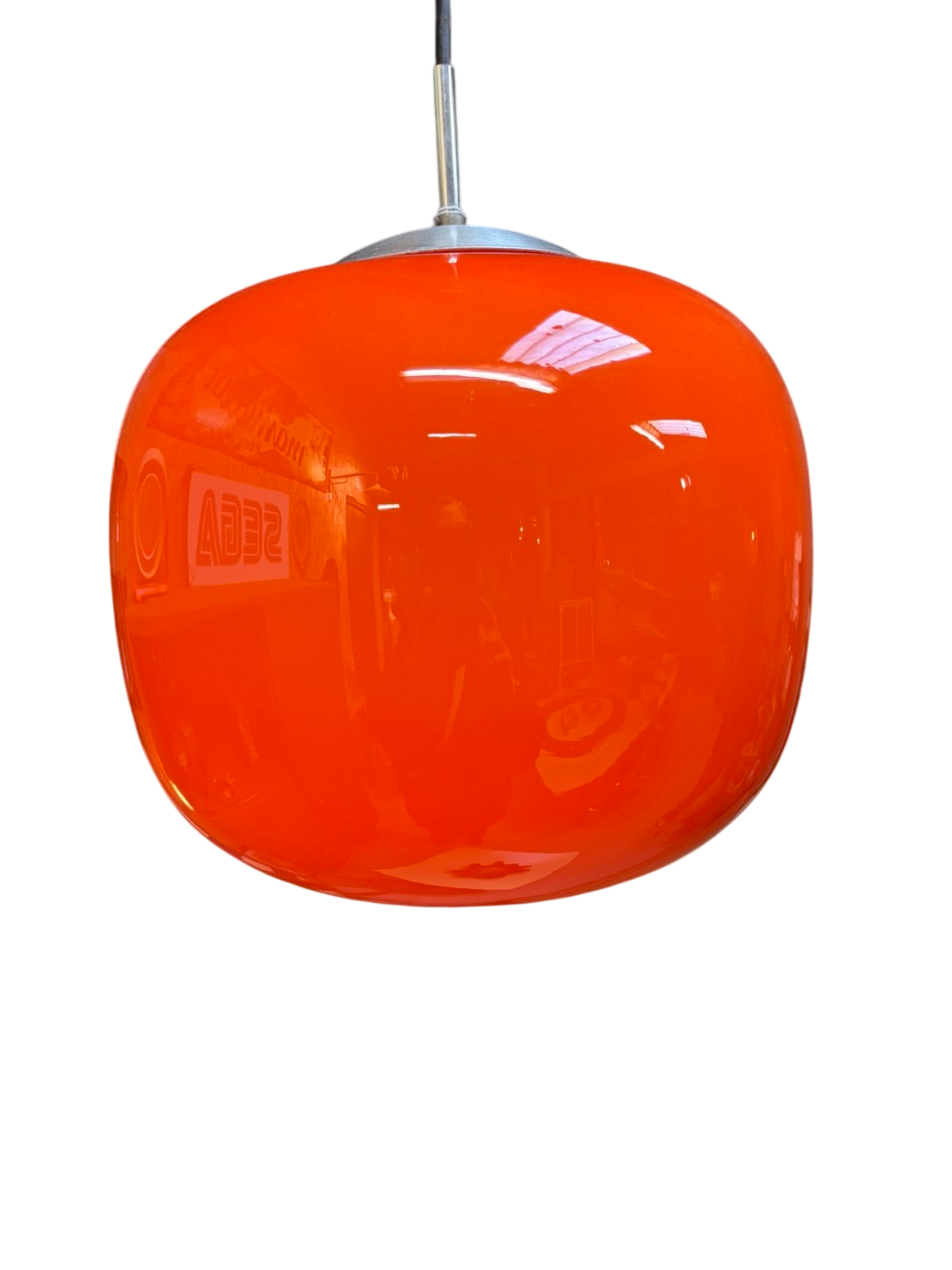 Lampe suspendue vintage orange