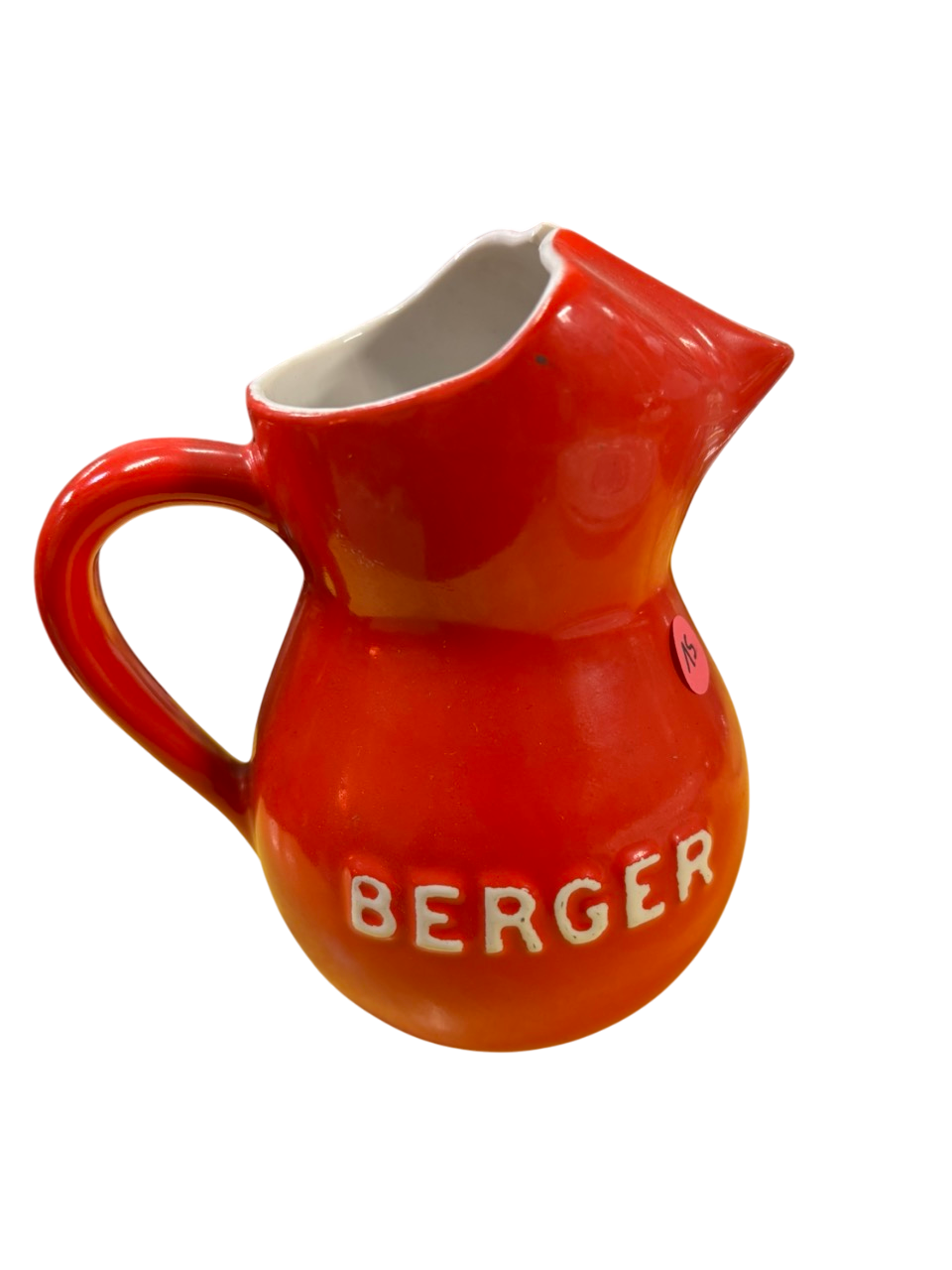 Pichet en céramique rouge vintage