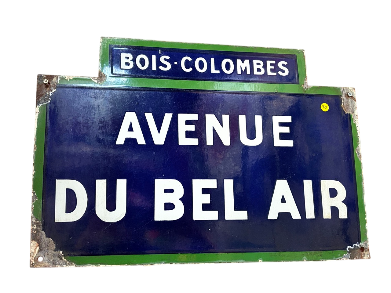 Plaque de rue vintage en émail