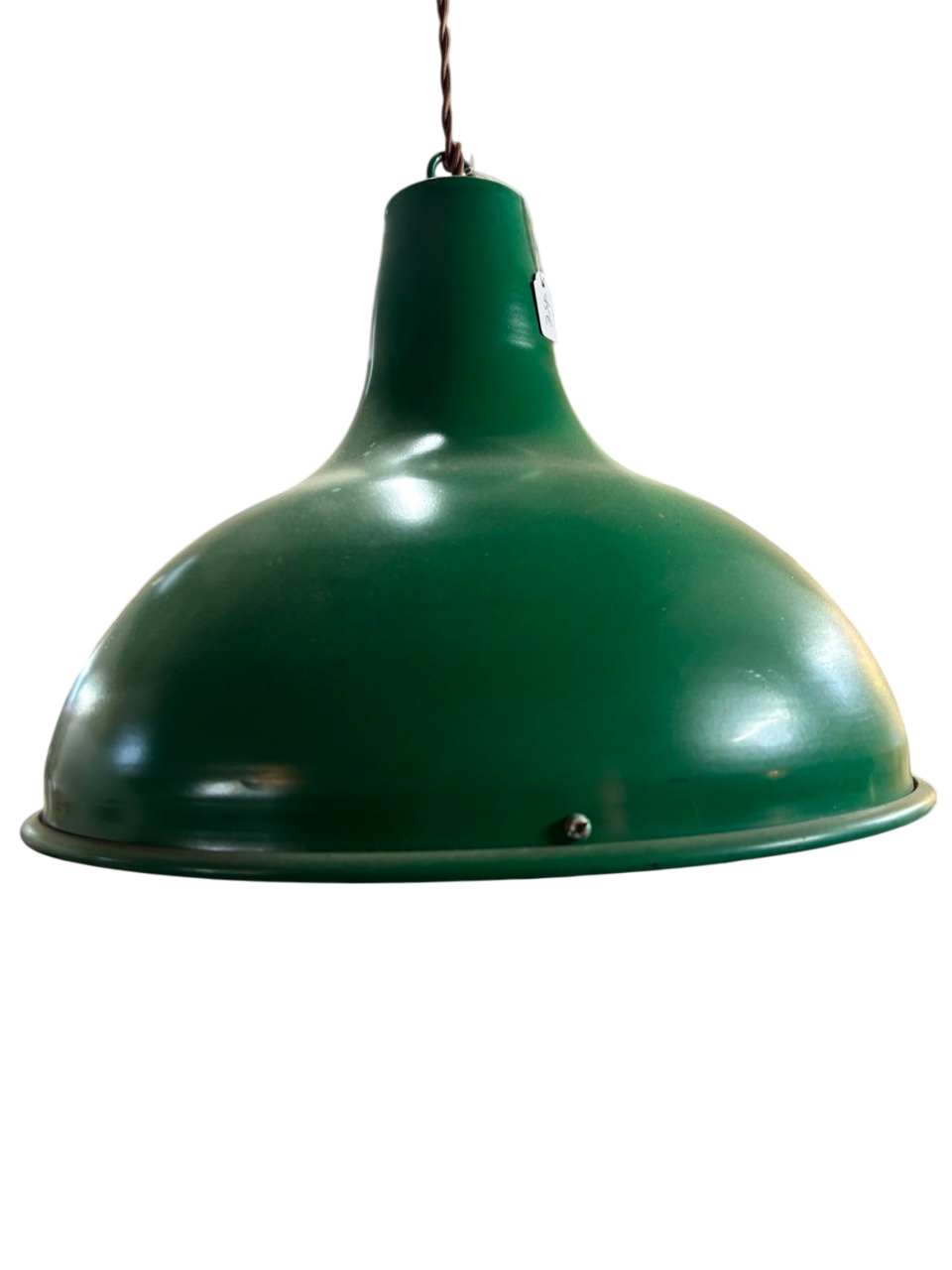 Lampe suspendue vintage en métal vert