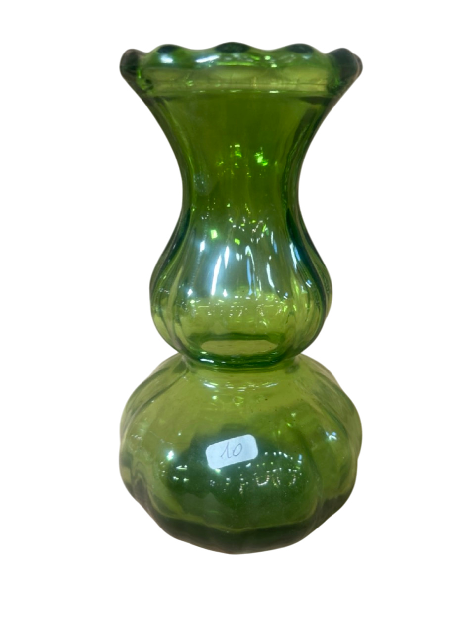 Vase vintage en verre vert