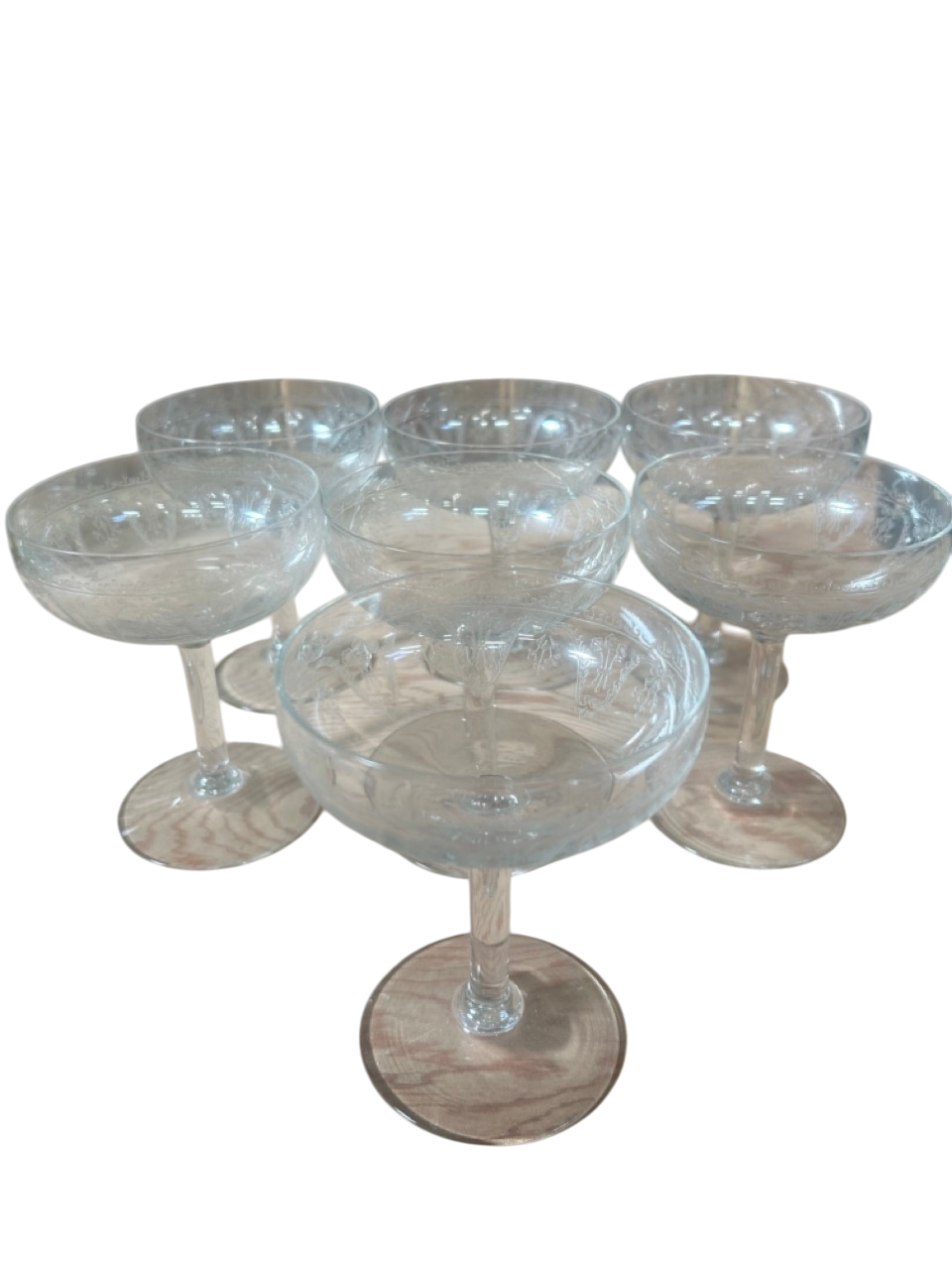 Ensemble de verres à champagne vintage
