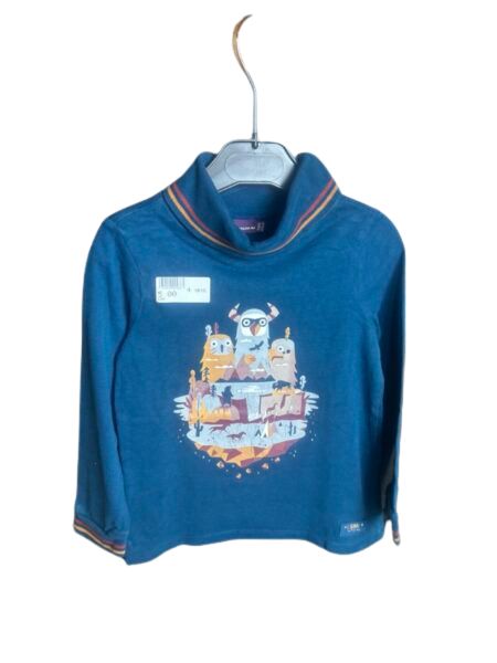 T-shirt col roulé bleu taille 4 ans