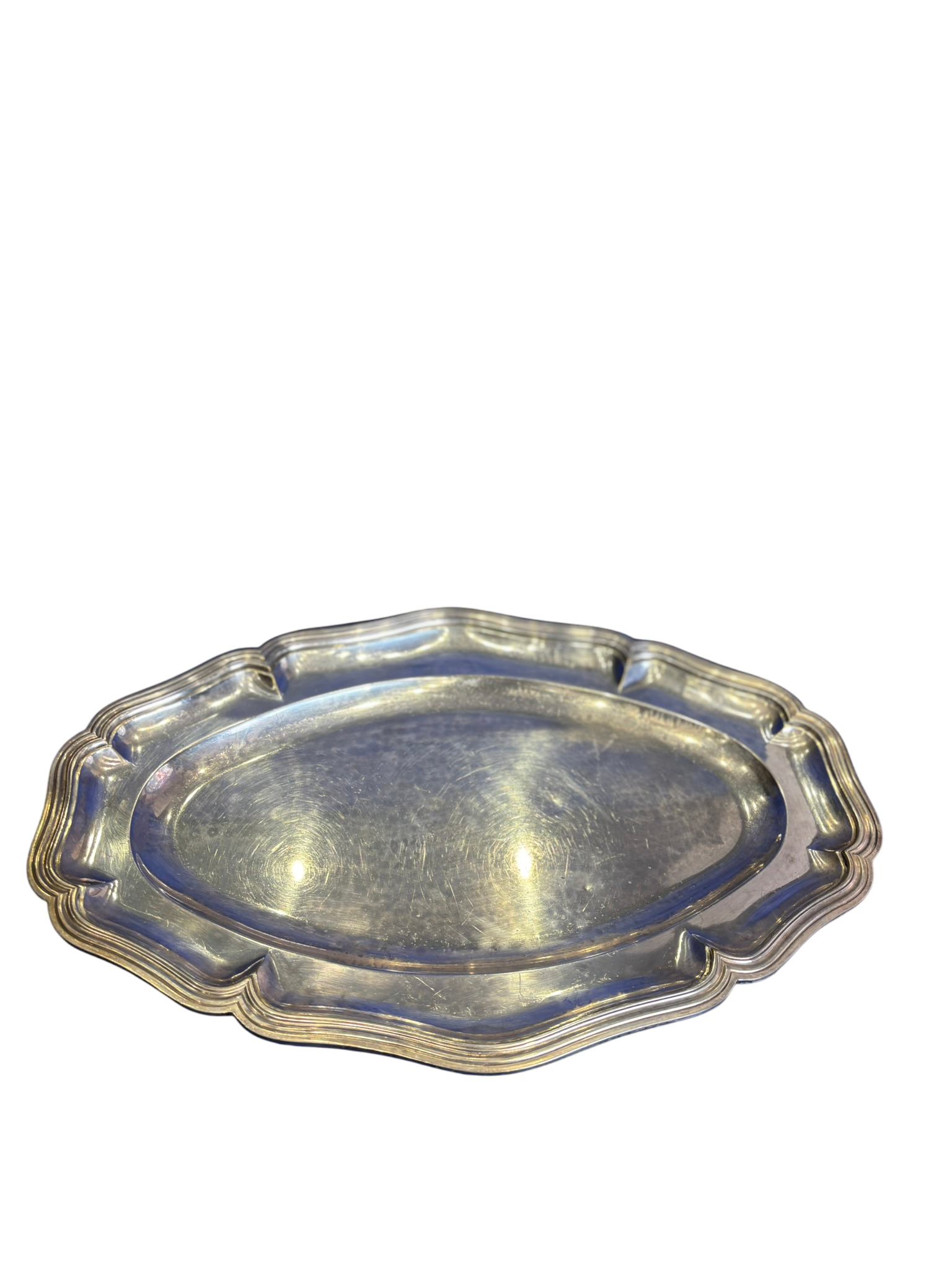 Plateau en métal argenté