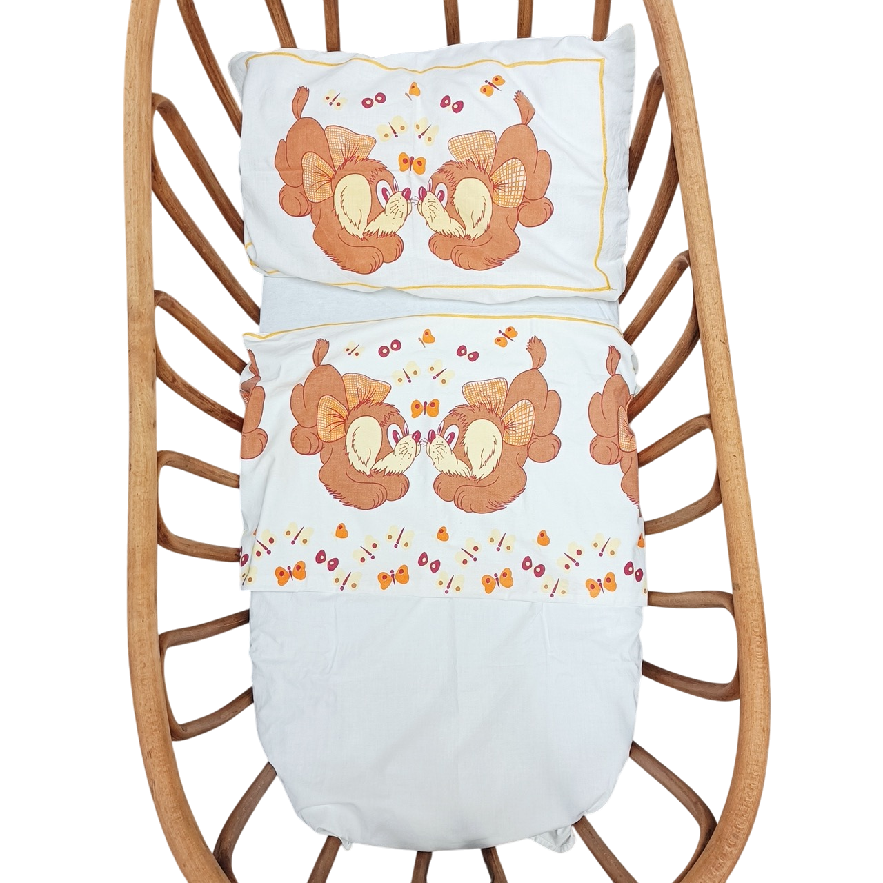 Ensemble de literie bébé motif chiens vintage