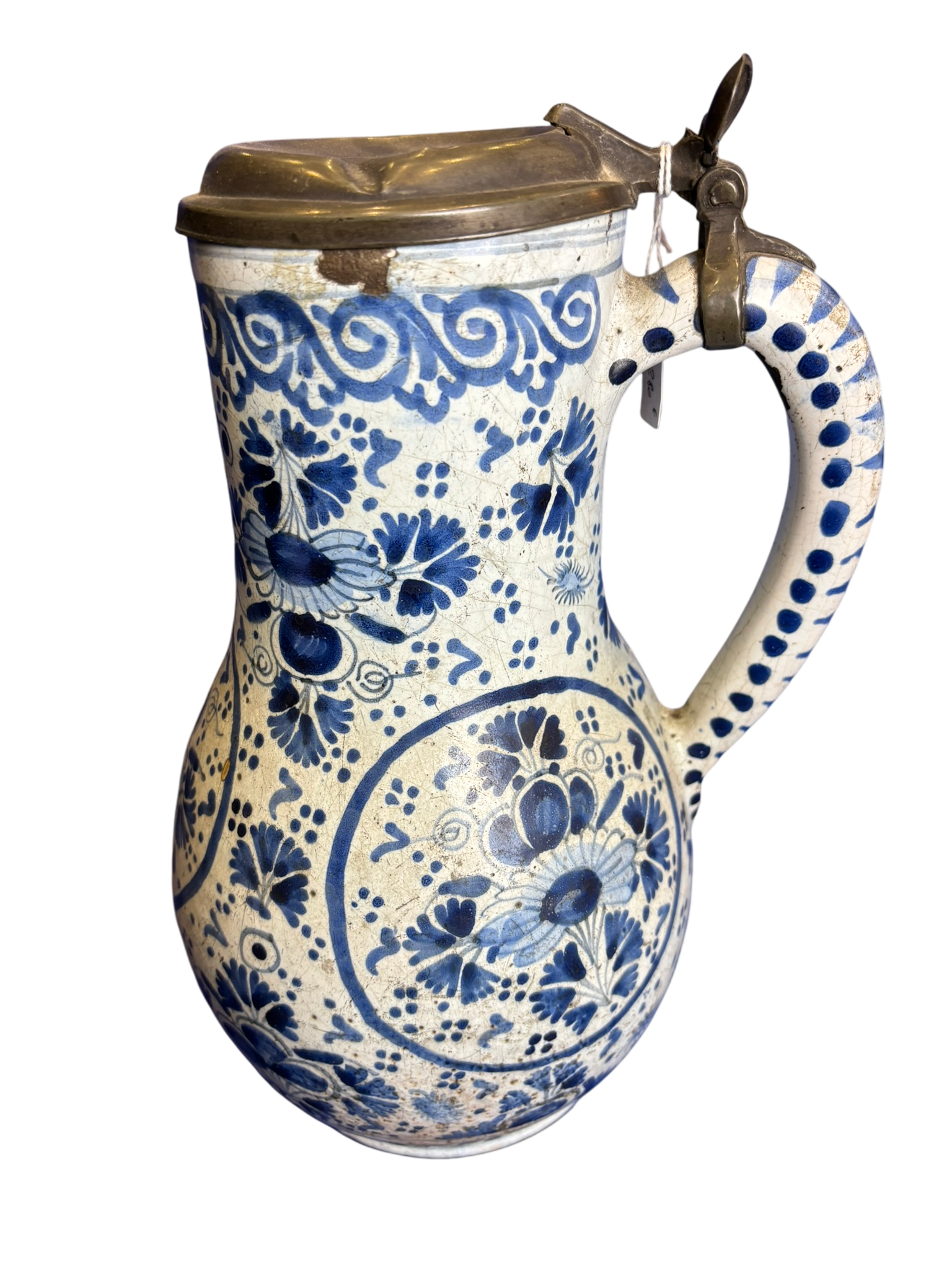 Delft Pot à bière pot milles fleurs XVIIIe