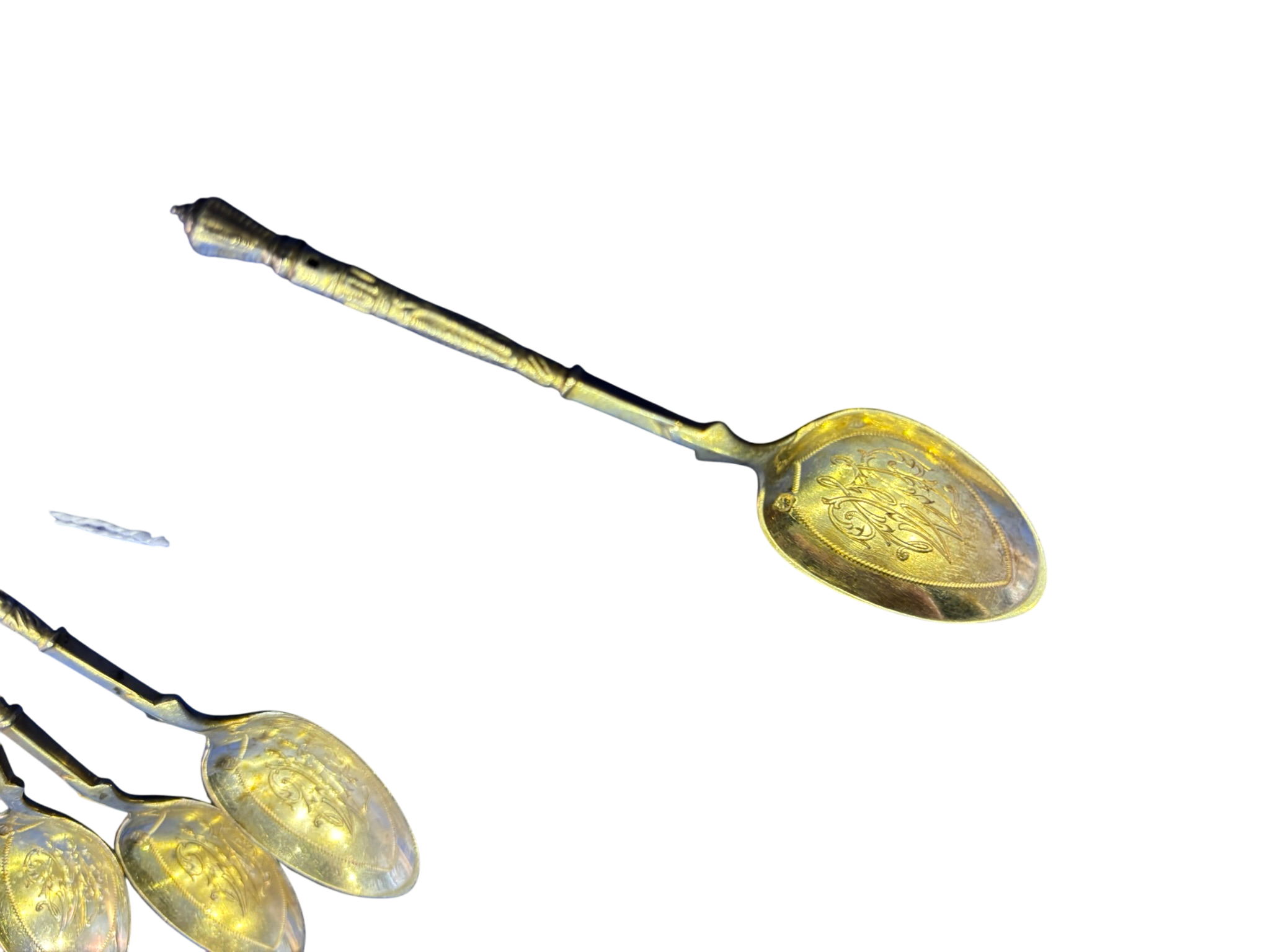 5 cuillères moka argent vermeil 42,8g