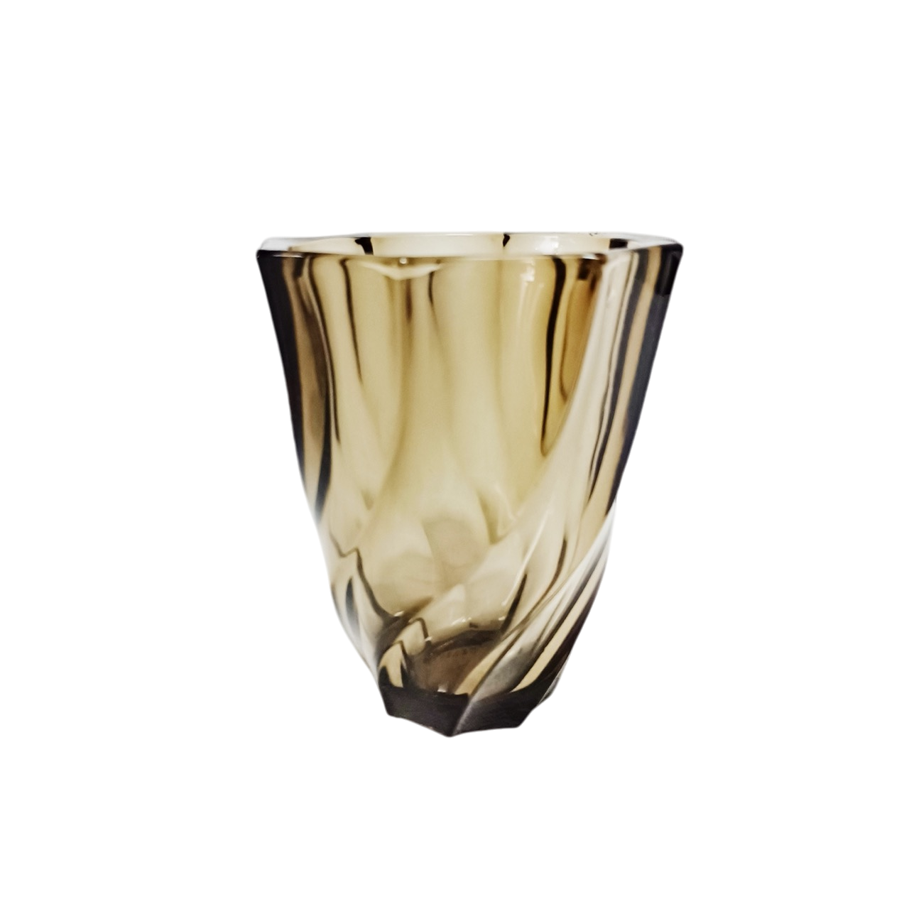 Vase en verre ambre