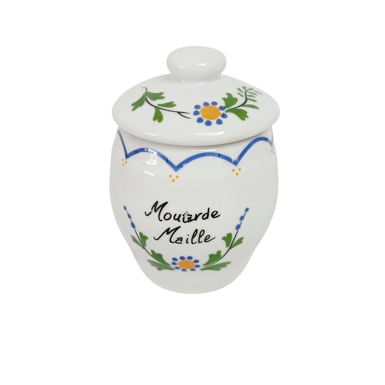 Moutardier, pot à moutarde Maïlle en faënce