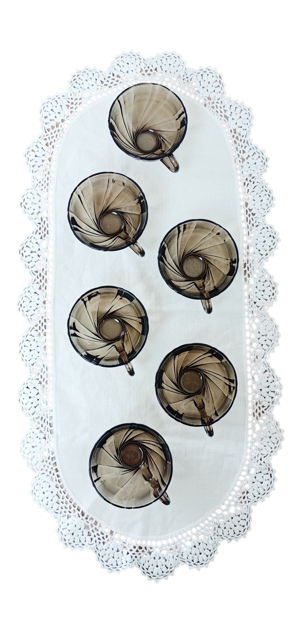 Set de 6 tasses en verre fumé