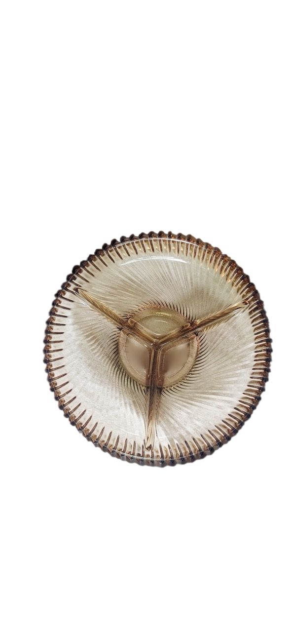 Plat apéritif en verre fumé