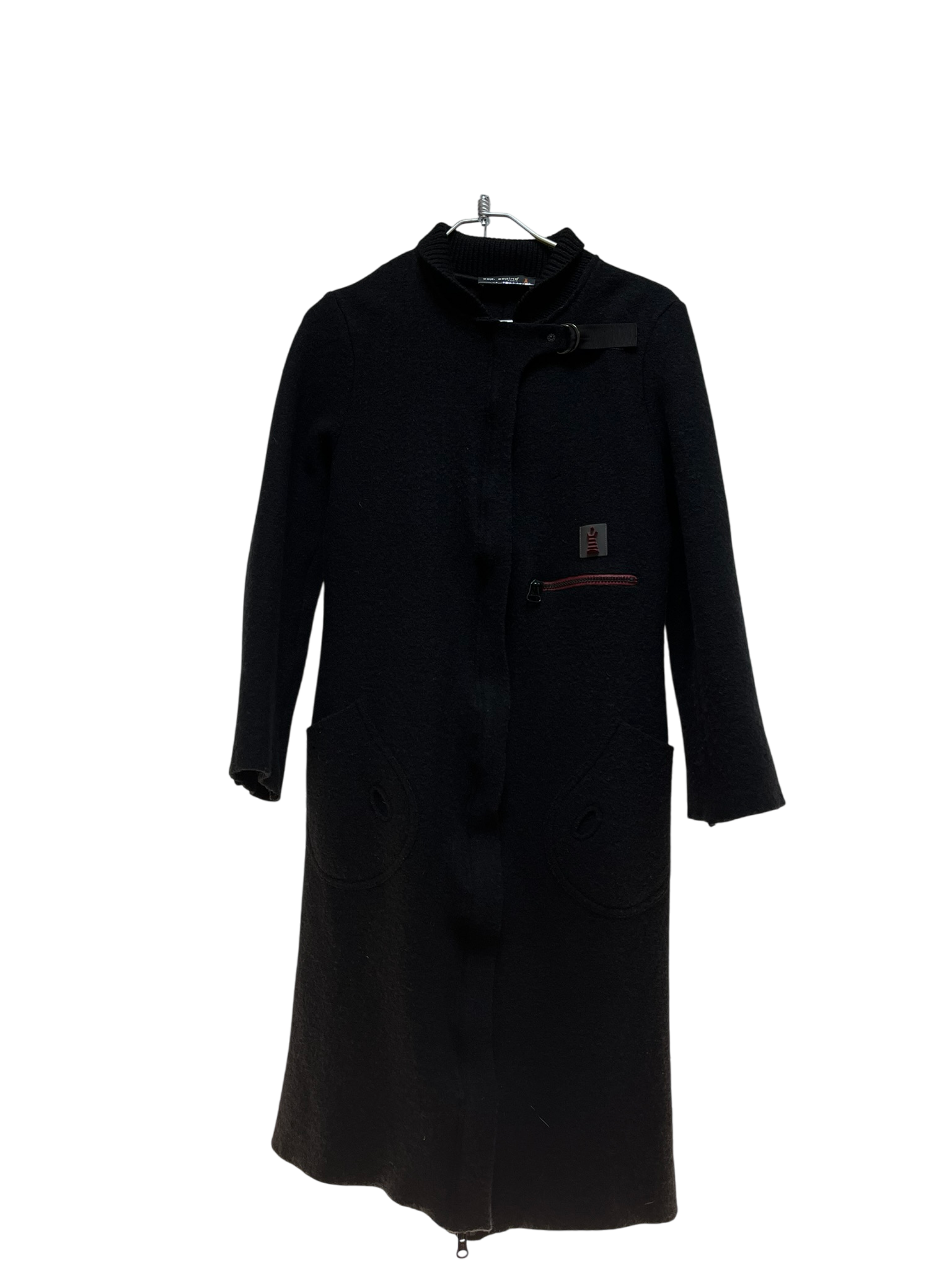 Manteau en laine noir cop copine