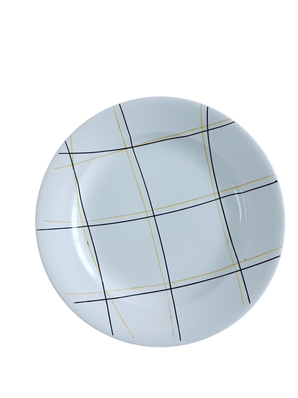 Lot de 3 assiettes creuses Salins motif carreaux