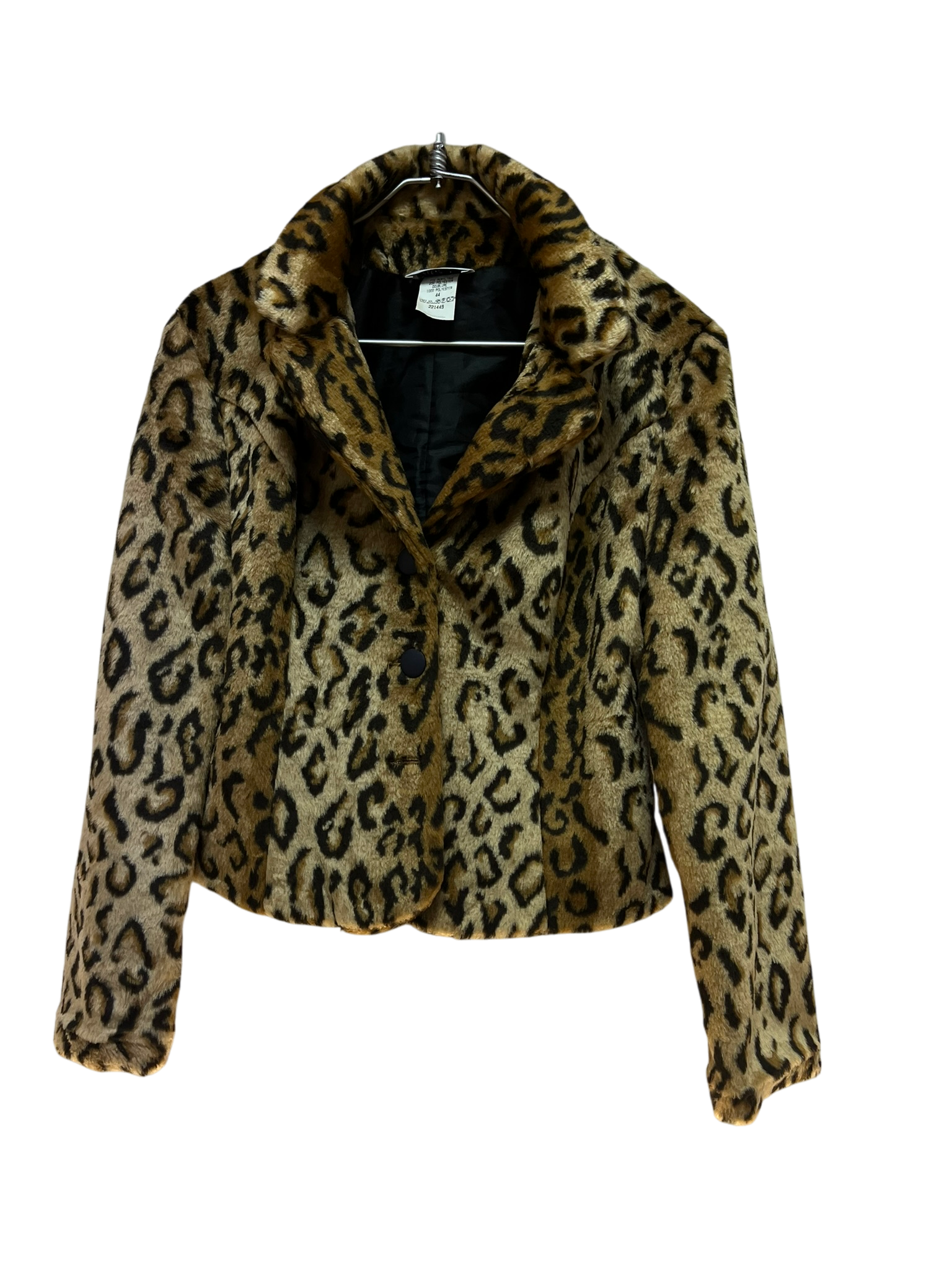 Veste en fausse fourrure léopard T44