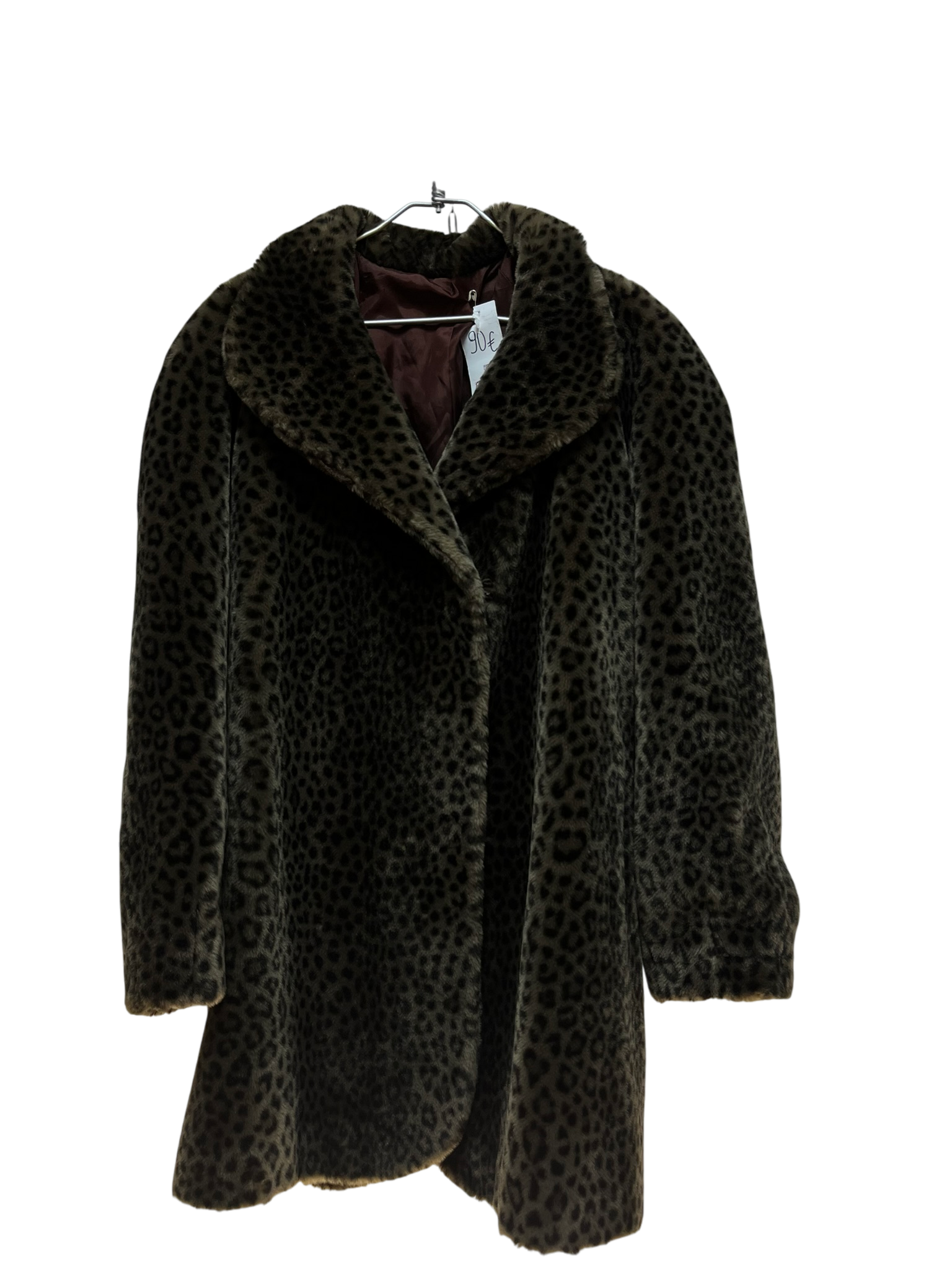 Manteau en fausse fourrure à imprimé léopard Taille L