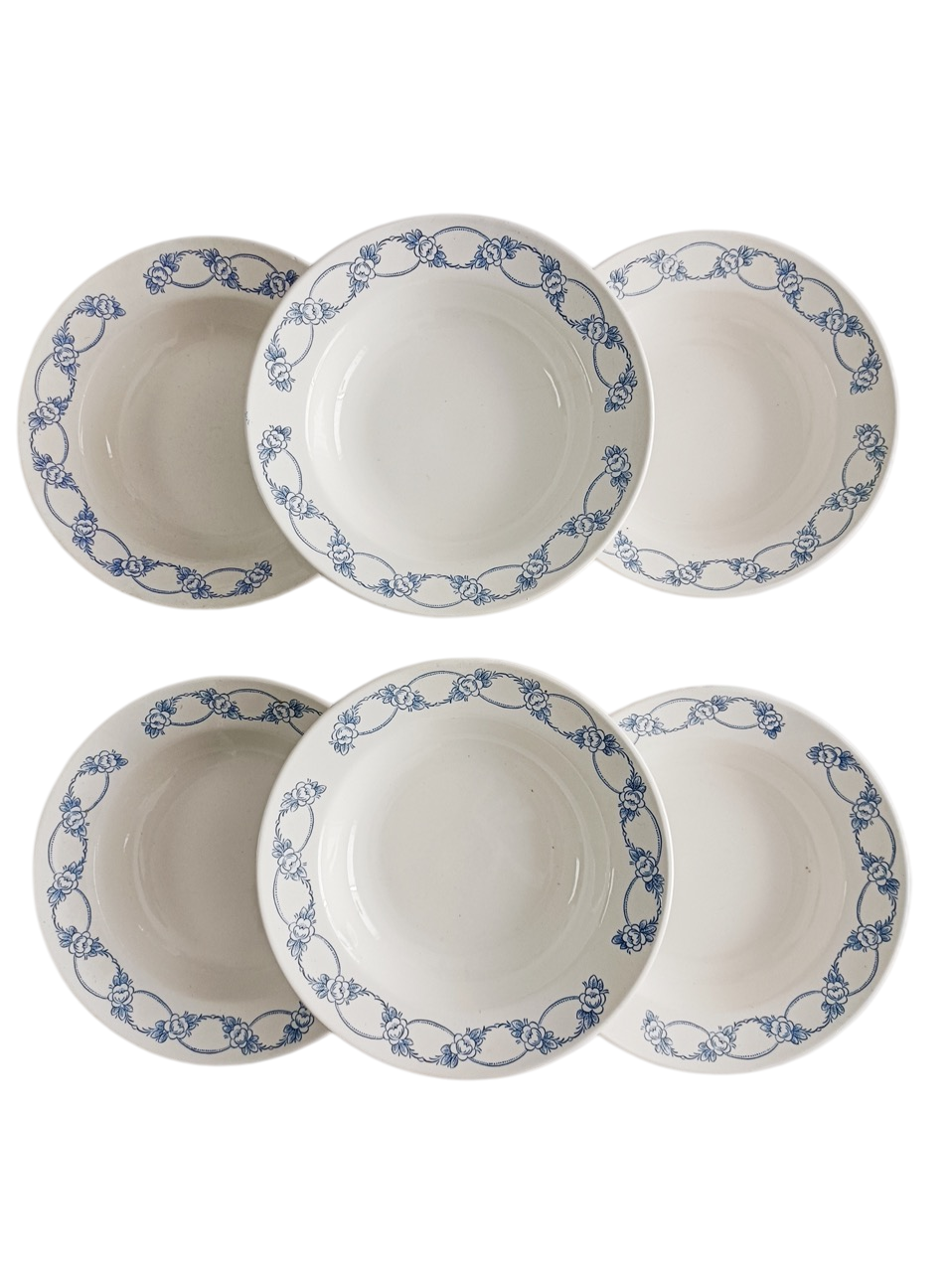 Lot de 6 assiettes creuses en faïence