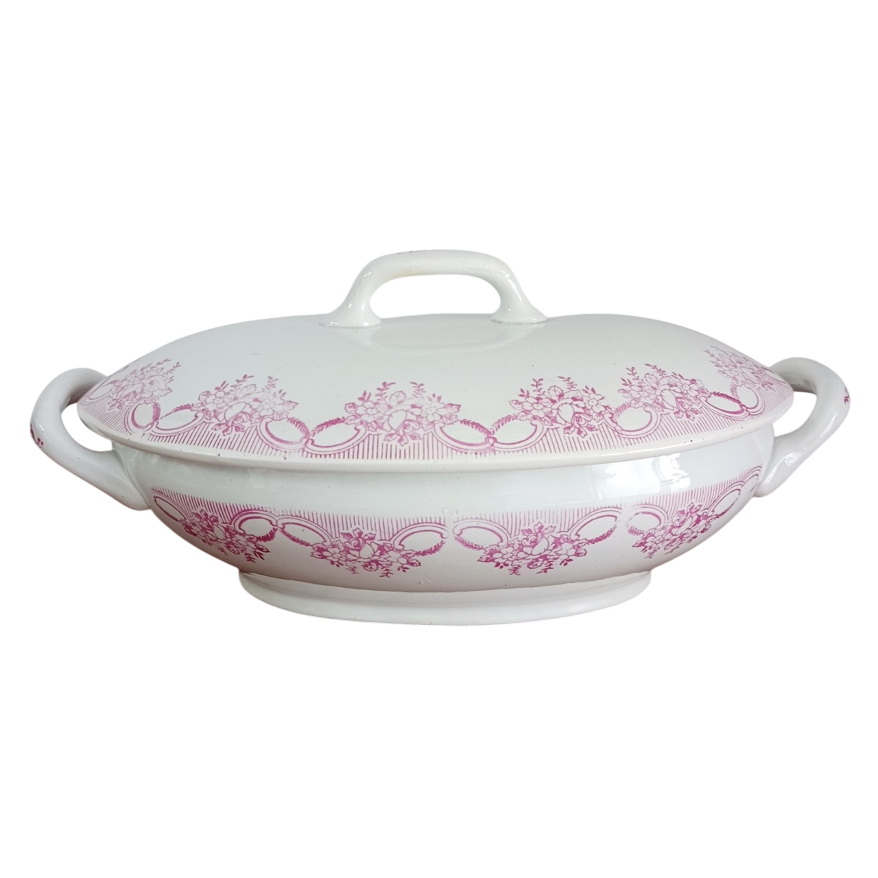 Soupière décor floral, société Amandinoise