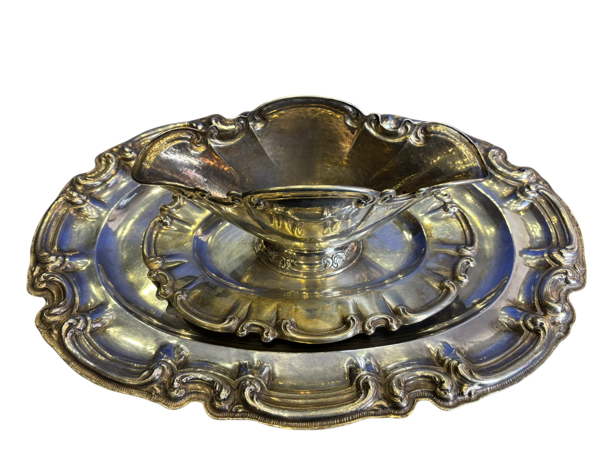 Argent massif plat et saucier