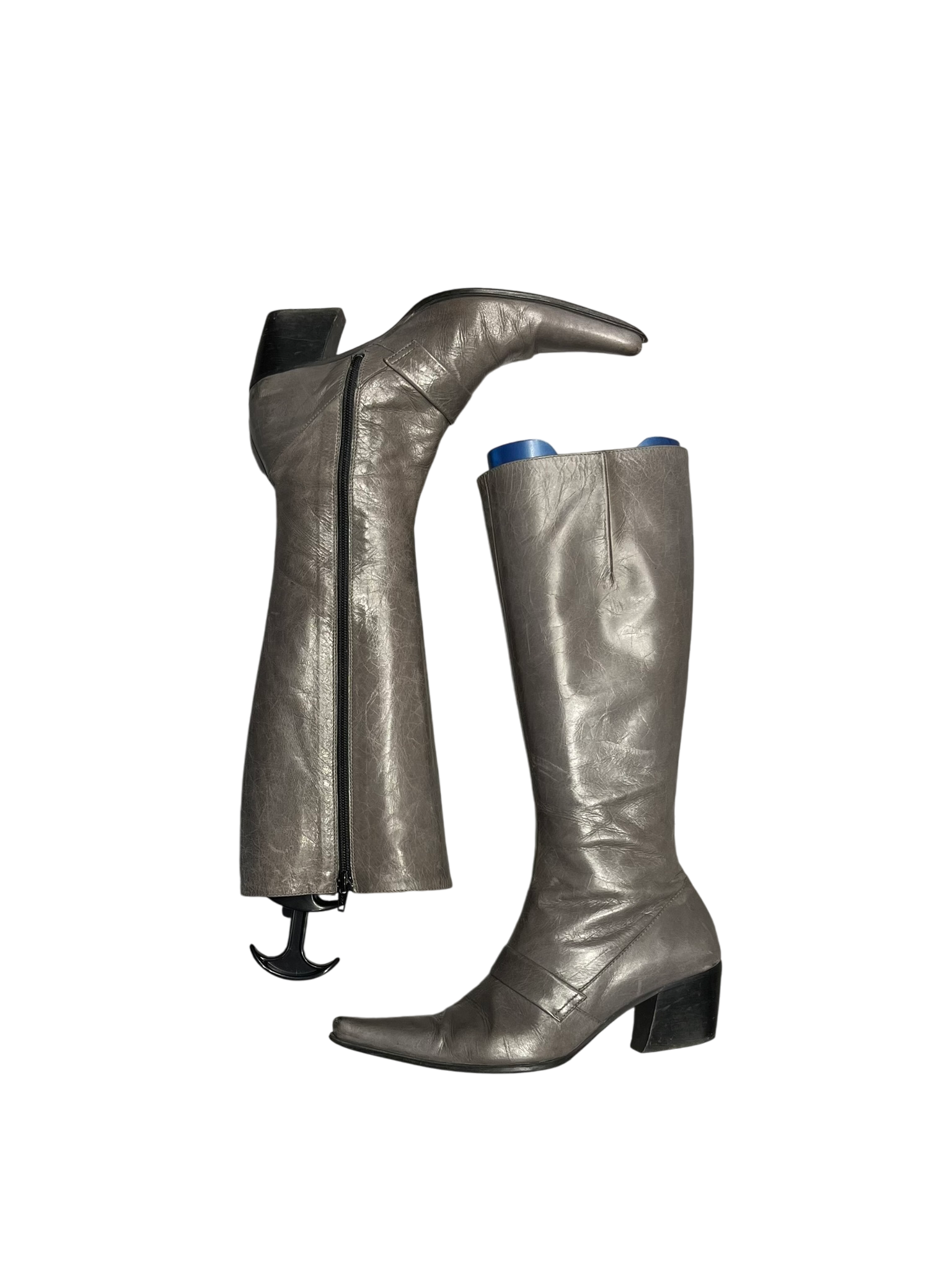 Bottes en cuir grises T37