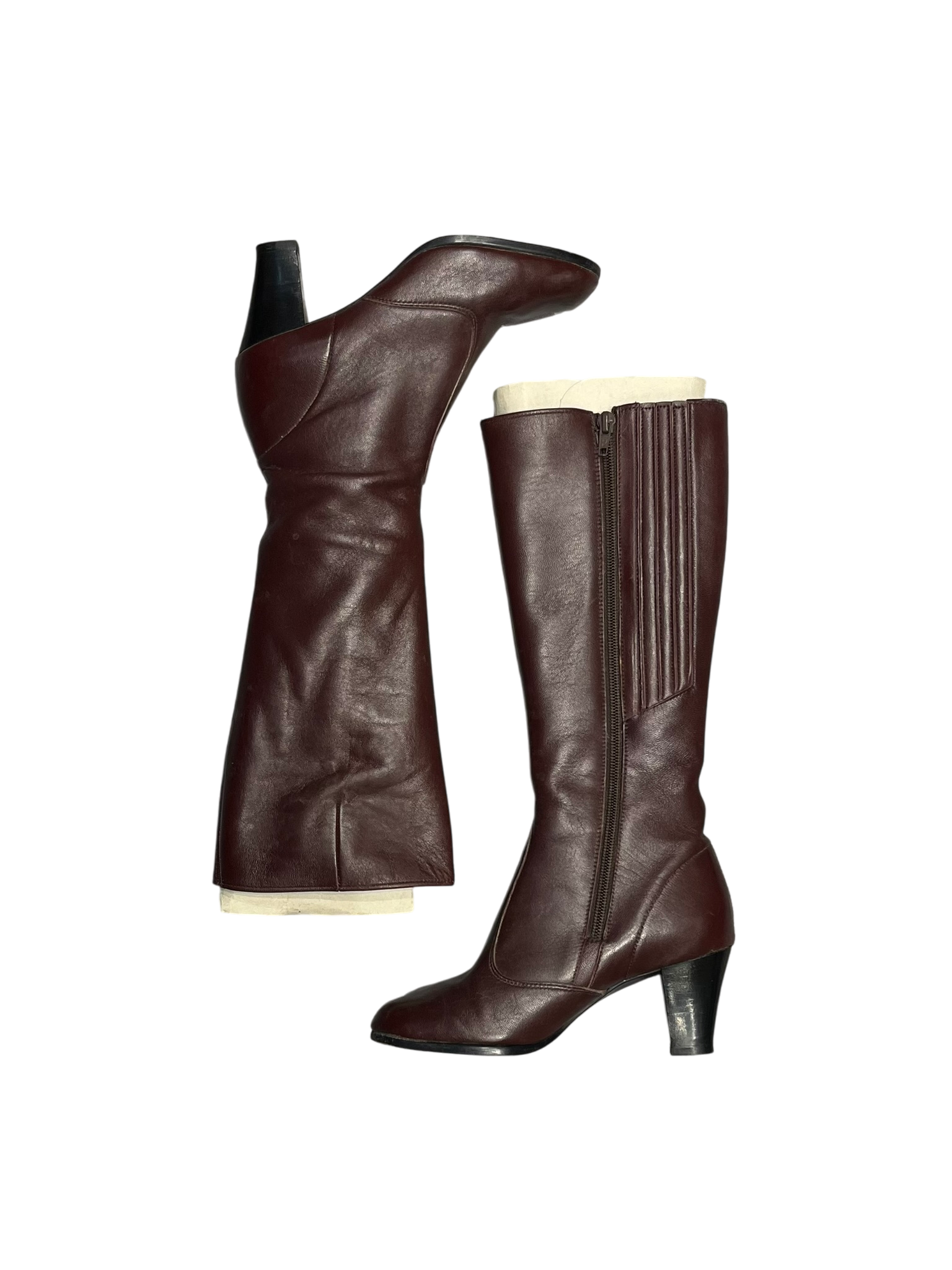 Bottes en cuir marron à talons T37