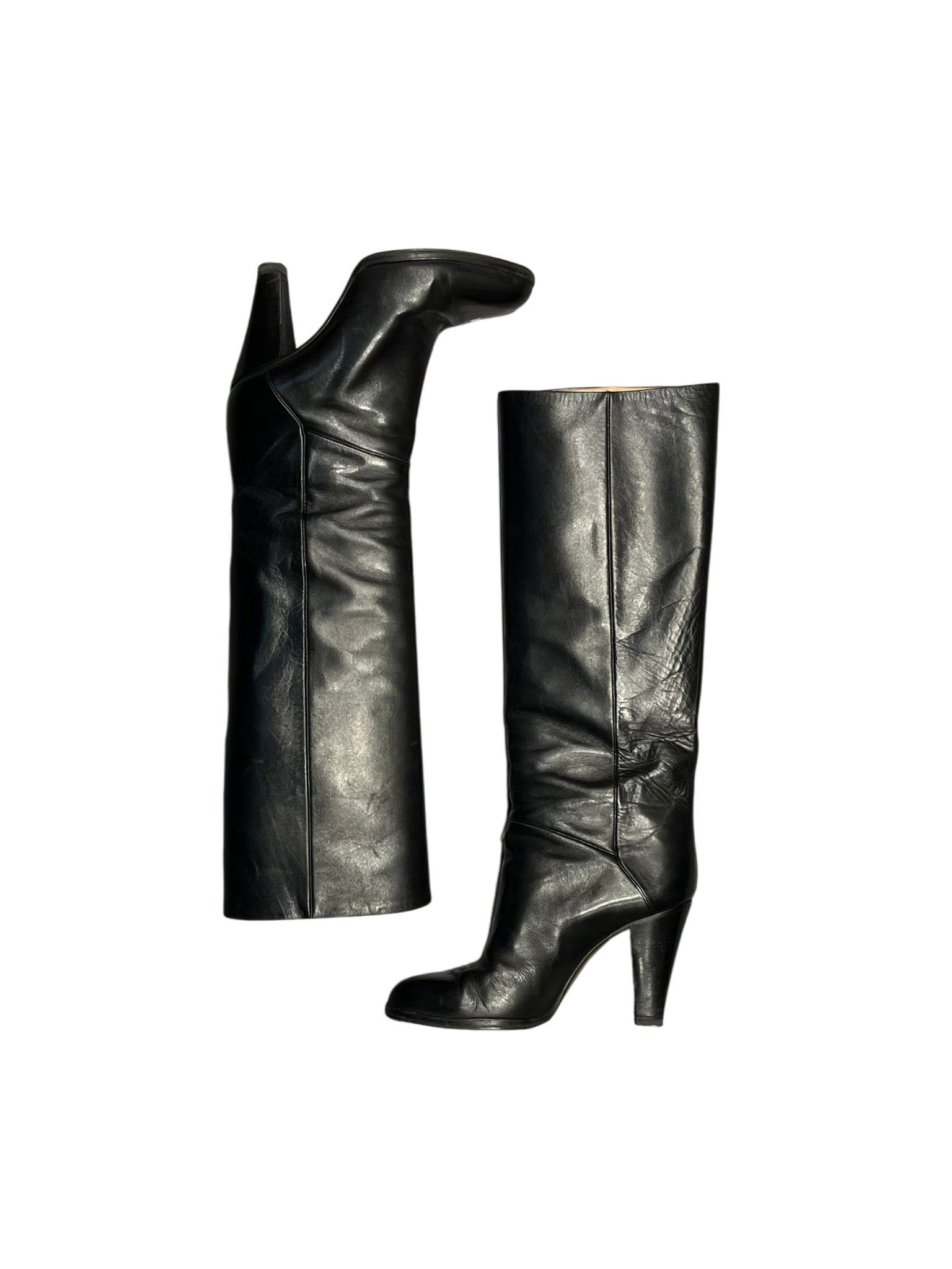 Bottes en cuir noires à talons Volacci T35 1/2