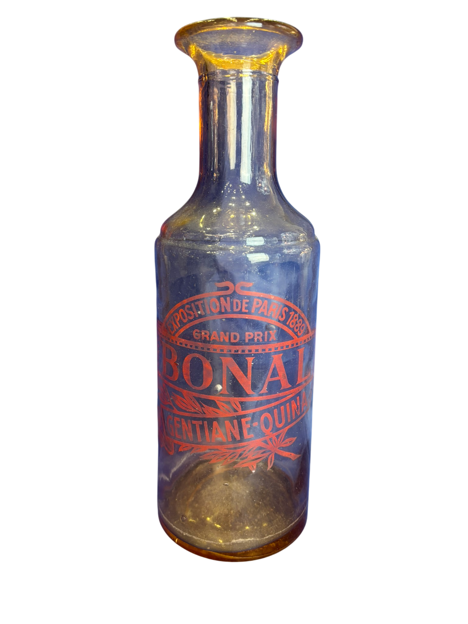 Bonal transparent écrit en rouge