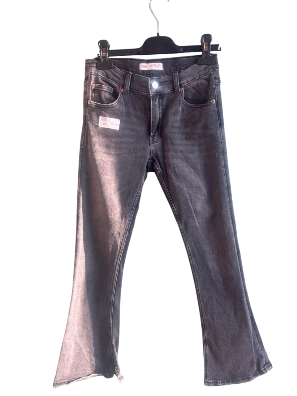 Jeans noirs évasés Zara 12 ans