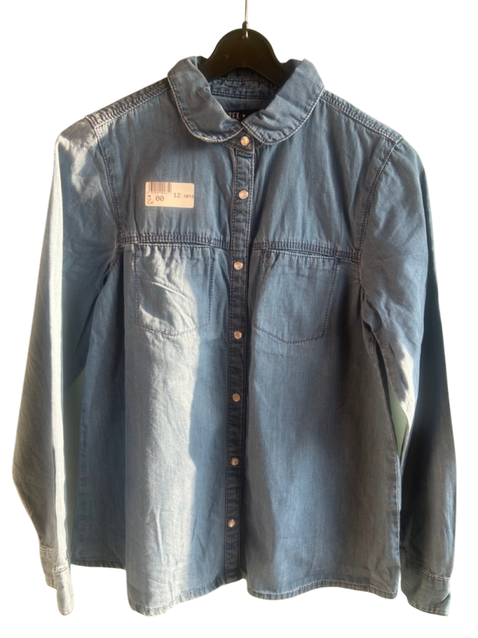 Chemise en denim bleu clair 12 ans