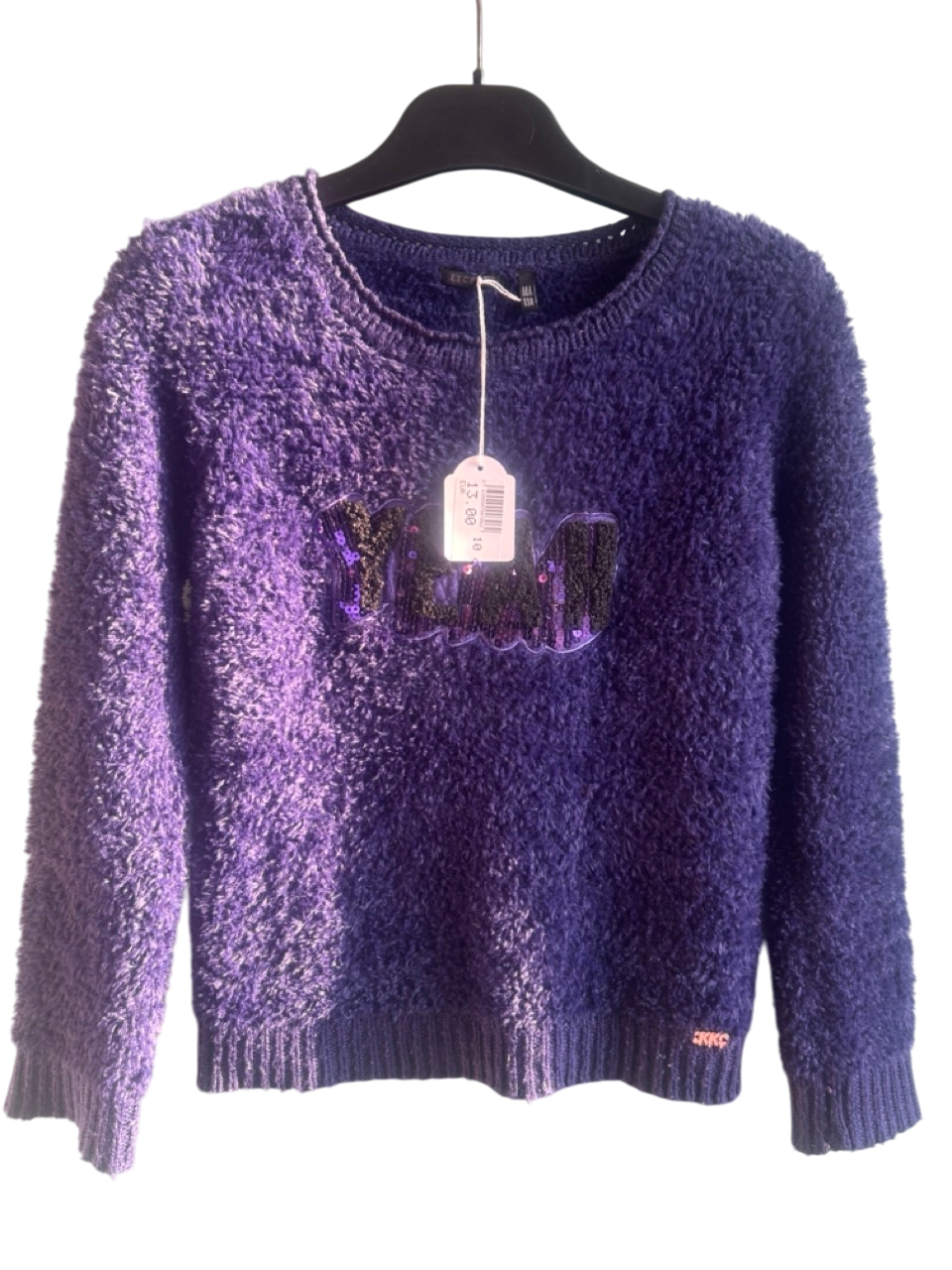 Pull en peluche violet IKKS 10 ans