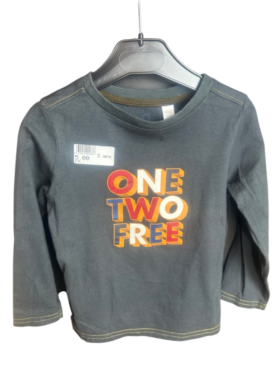 T-shirt enfant gris foncé 3 ans