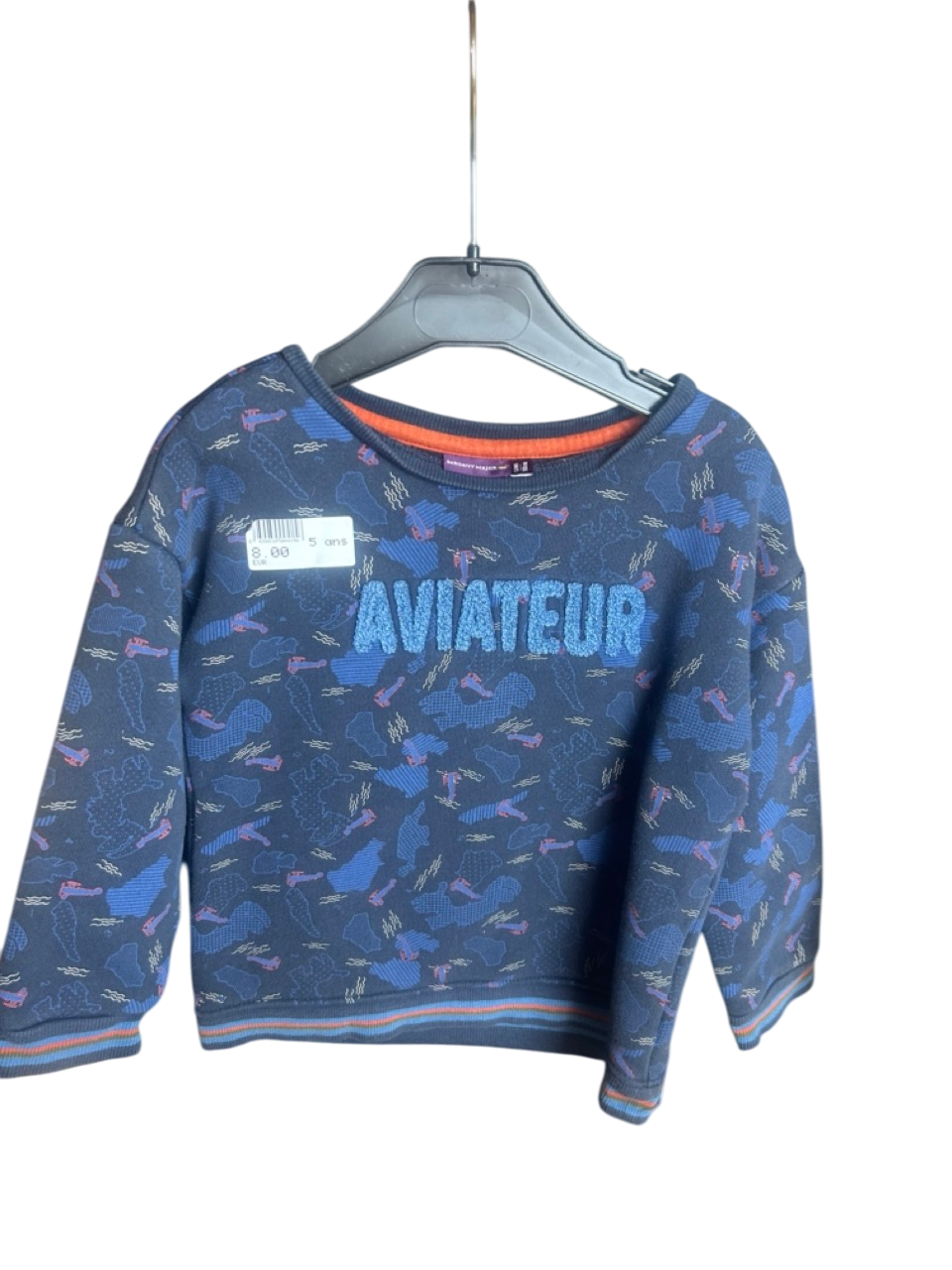 Sweat-shirt enfant aviateur 5 ans