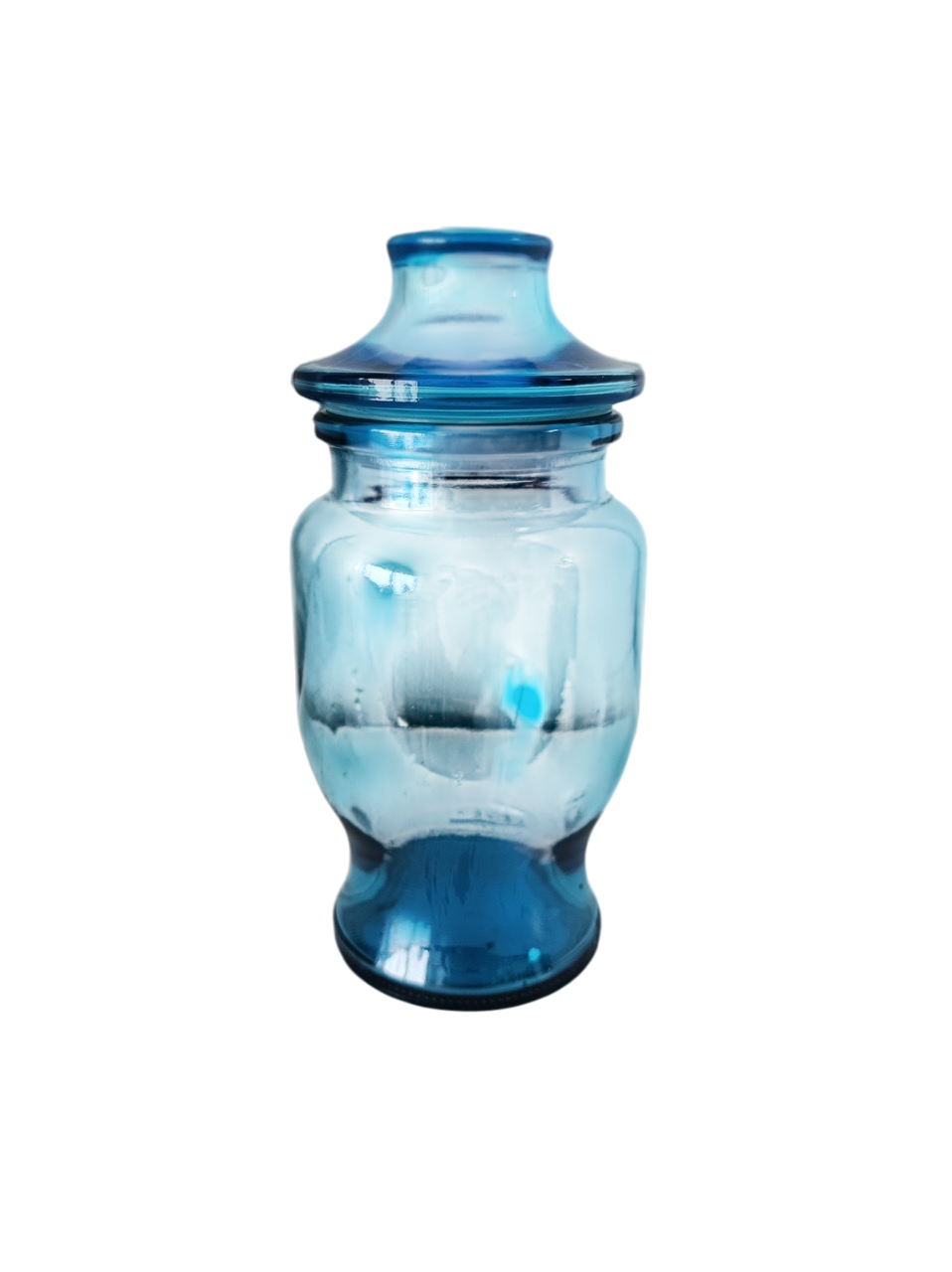 Pot d'apothicaire en verre bleu