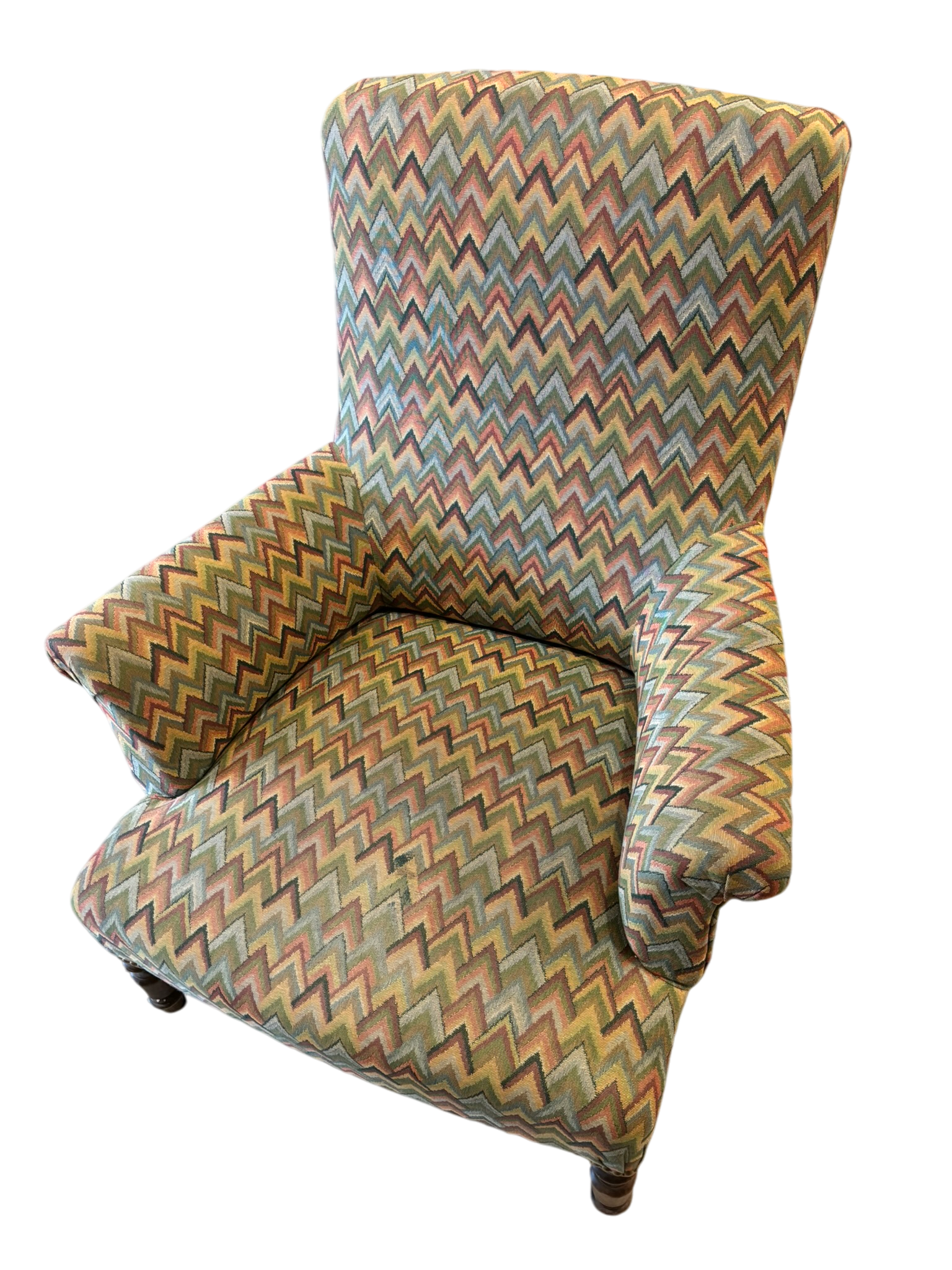 Fauteuil vintage à motif chevron