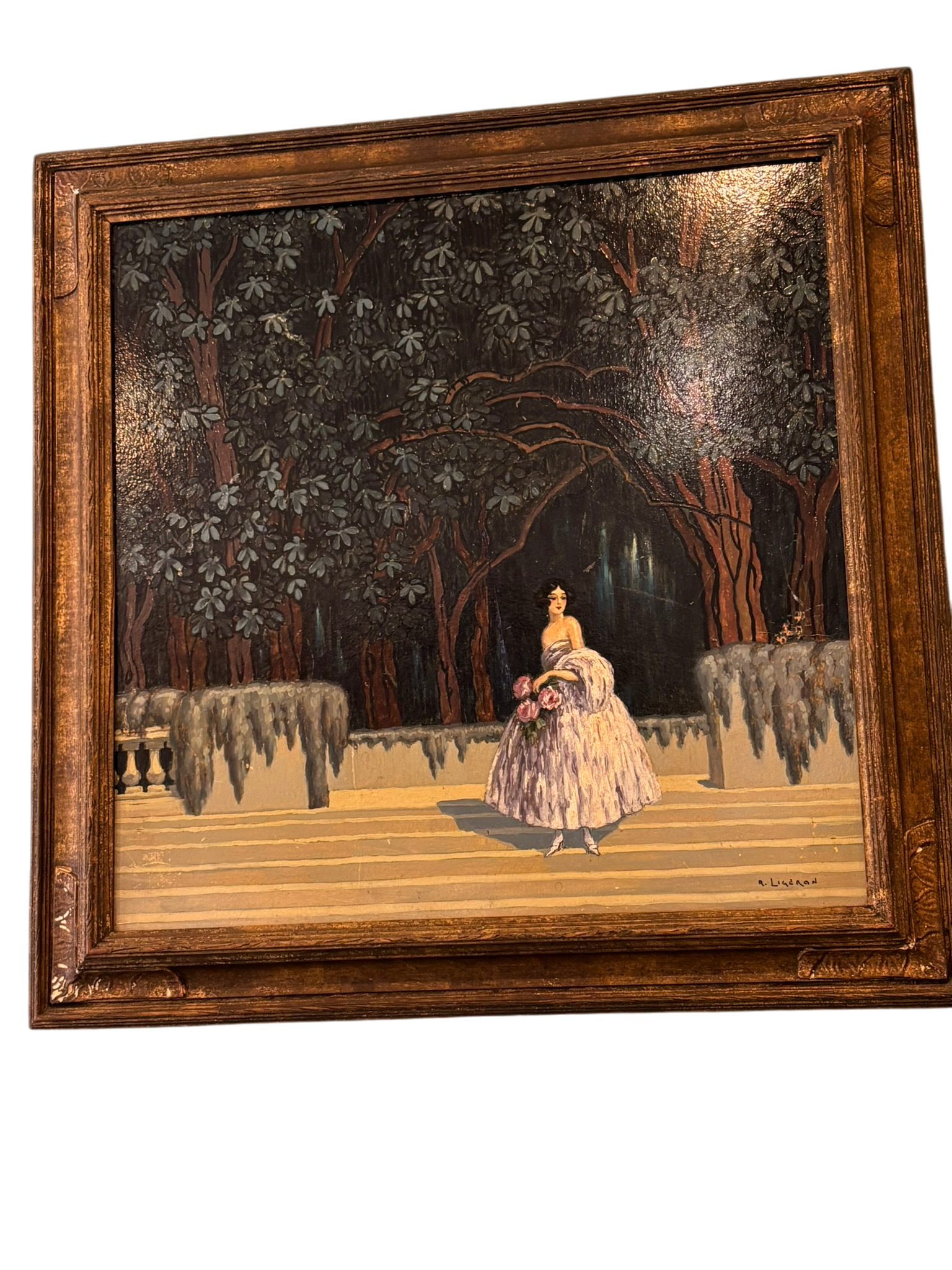 Peinture Vintage - Femme en Robe