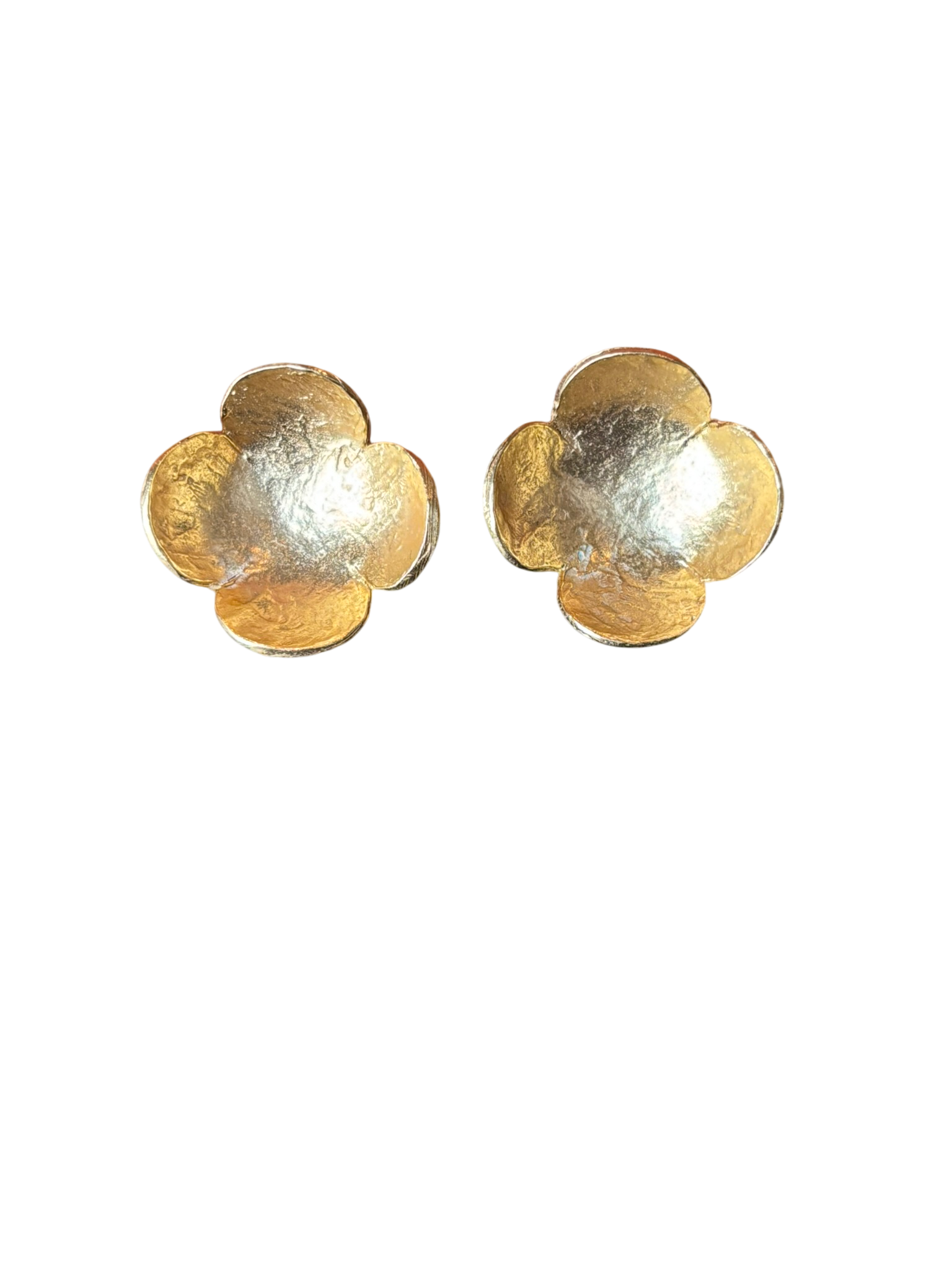 Boucles d'oreilles florales vintage en or