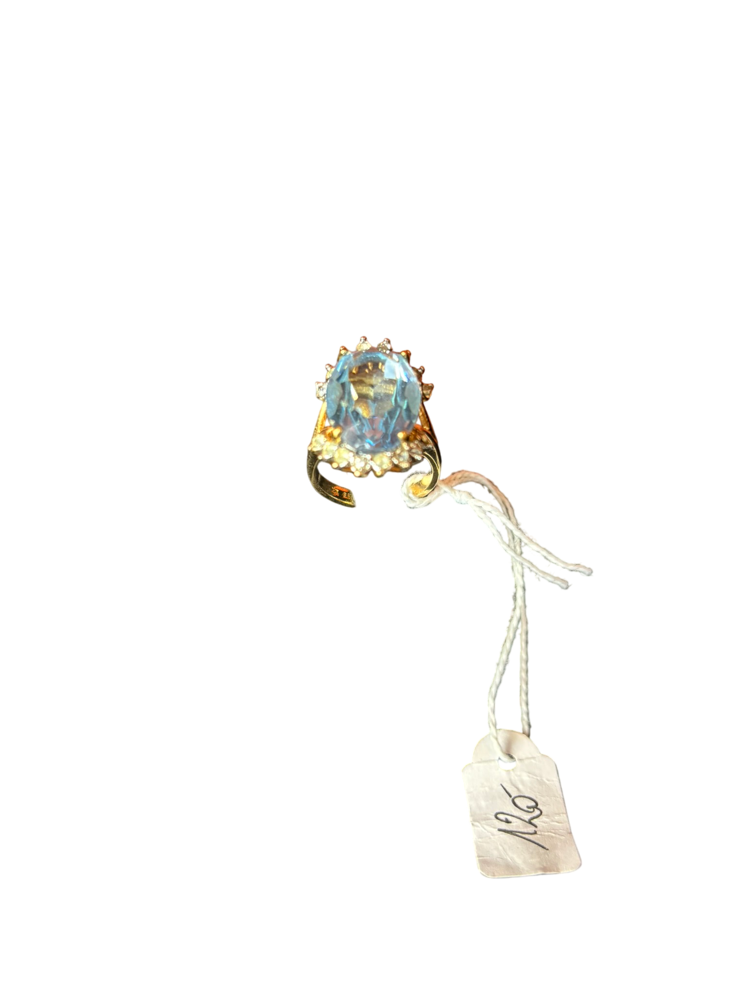 Bague vintage avec pierre bleue