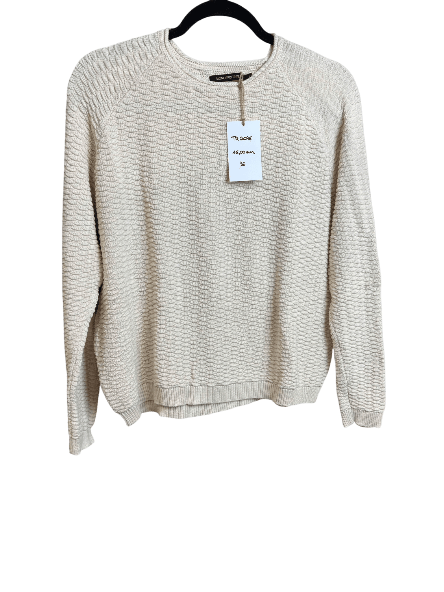 Pull en maille beige taille 36