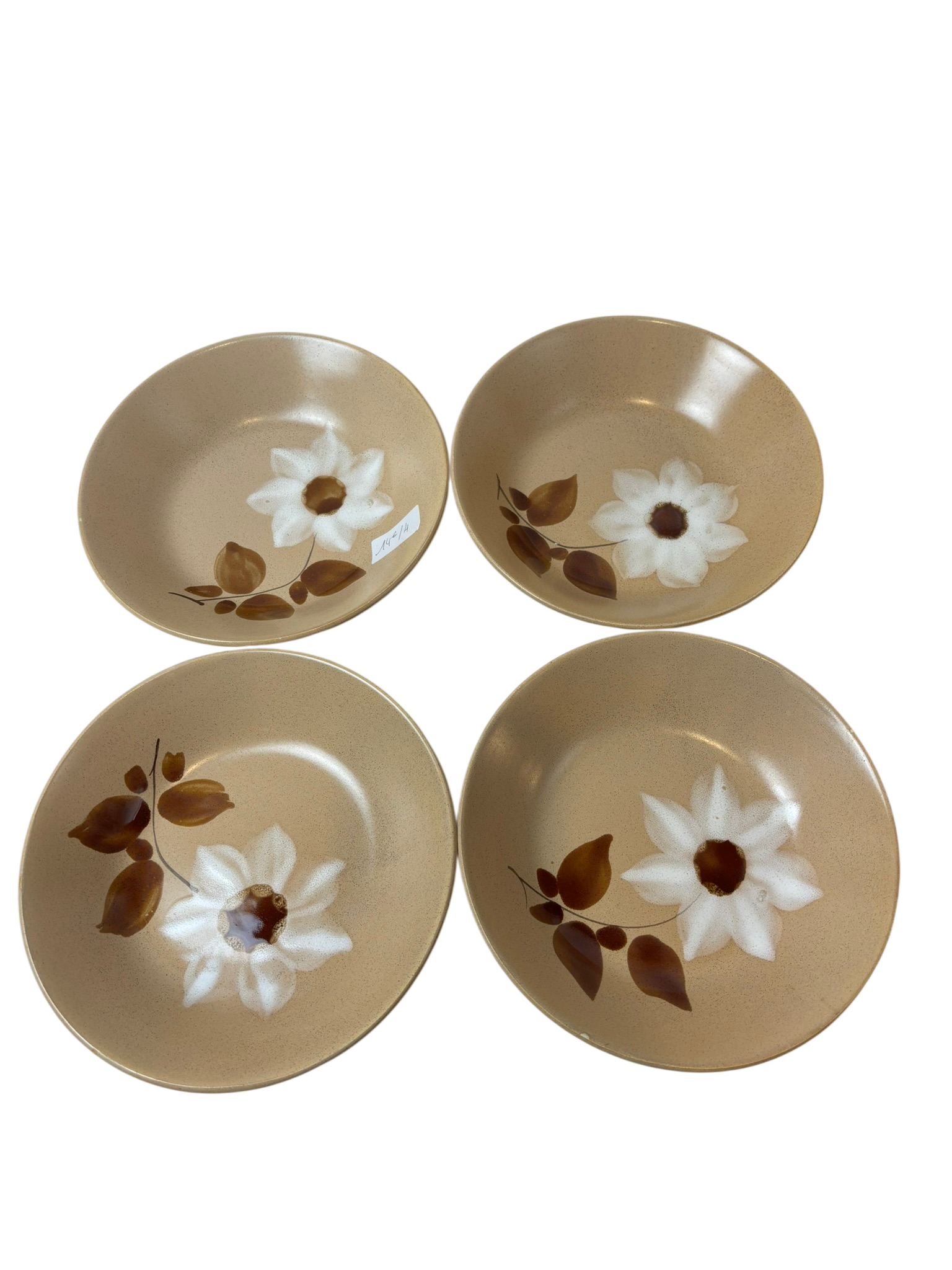 Lot de 4 assiettes creuses fleurs