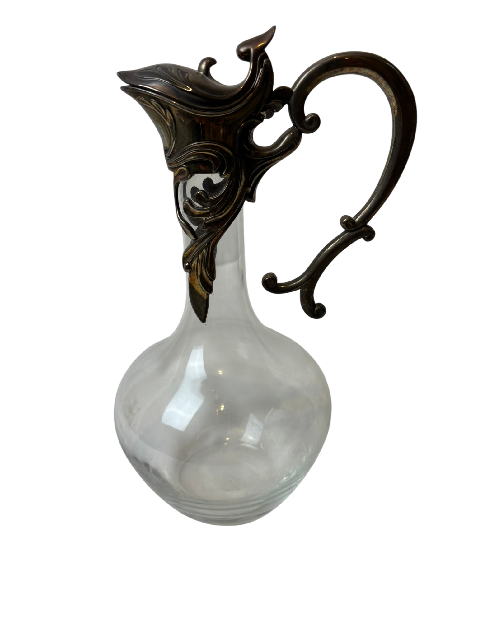 Carafe en verre argentée