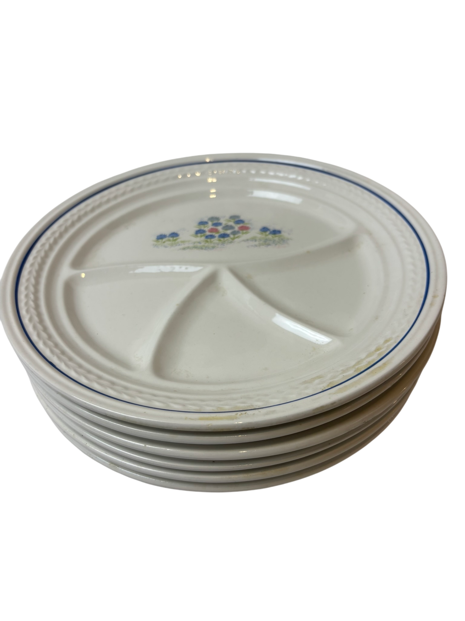 6 Assiettes en céramique compartimentée