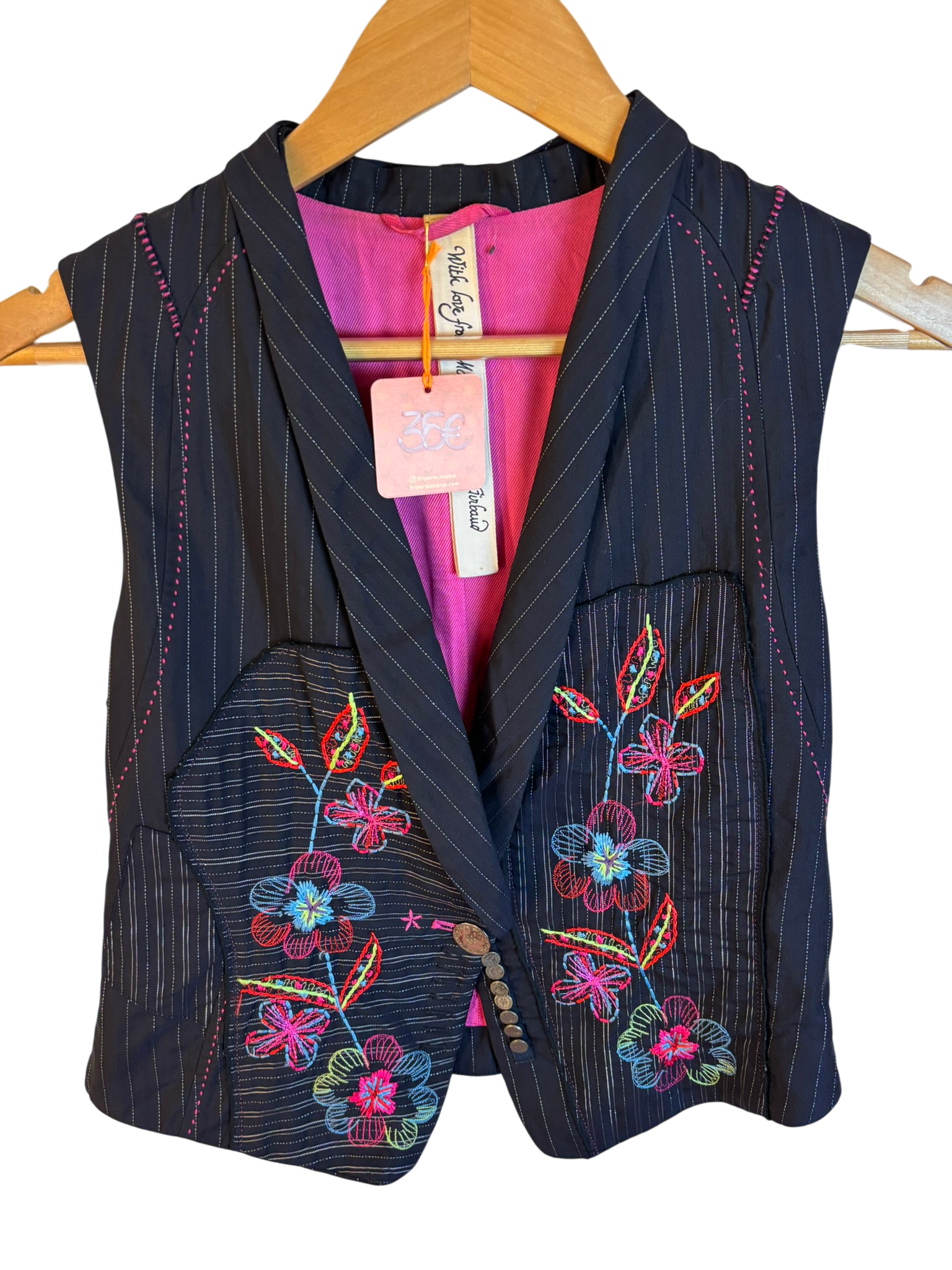 Gilet brodé sans manches