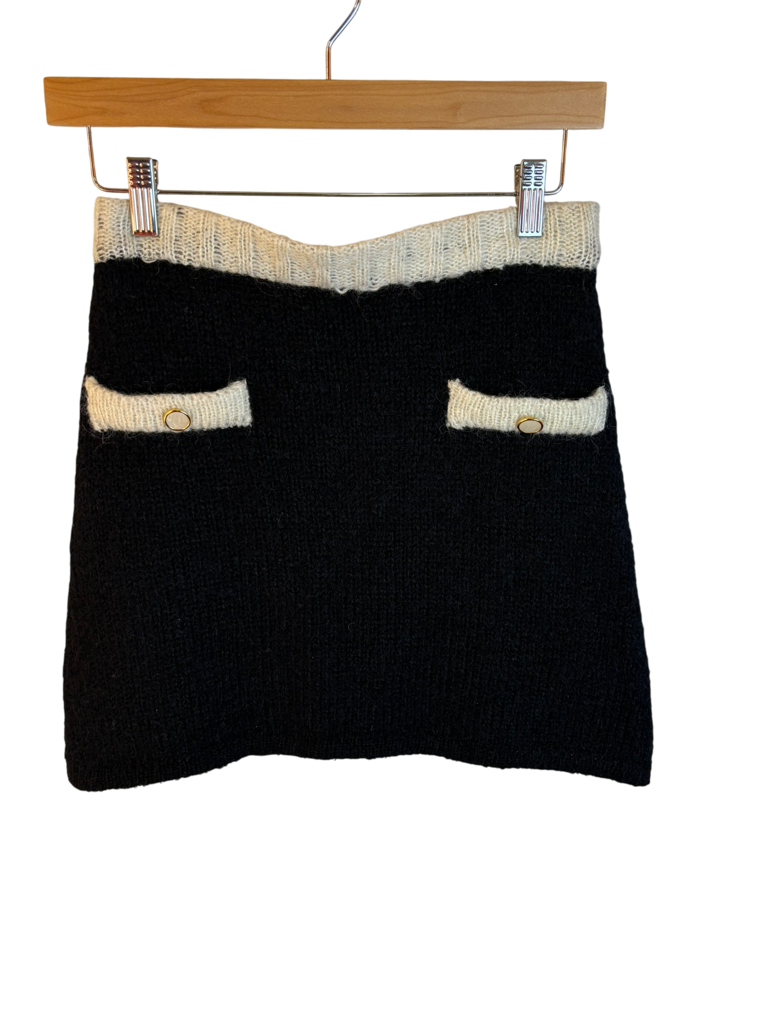 Jupe en laine noire et blanche