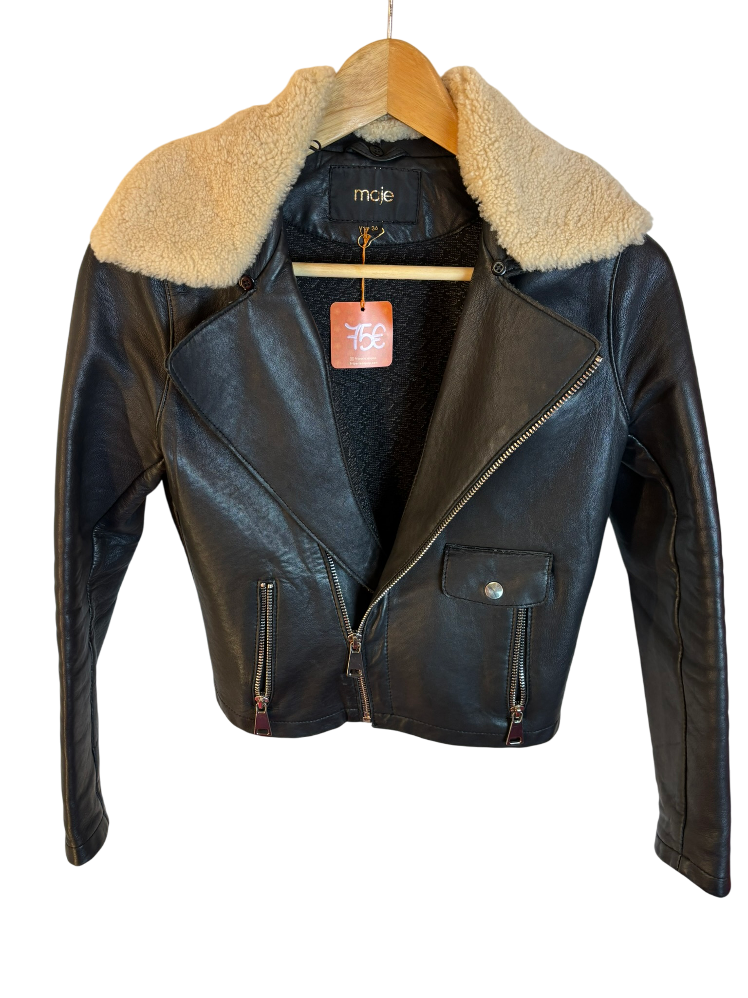 Veste en cuir Maje