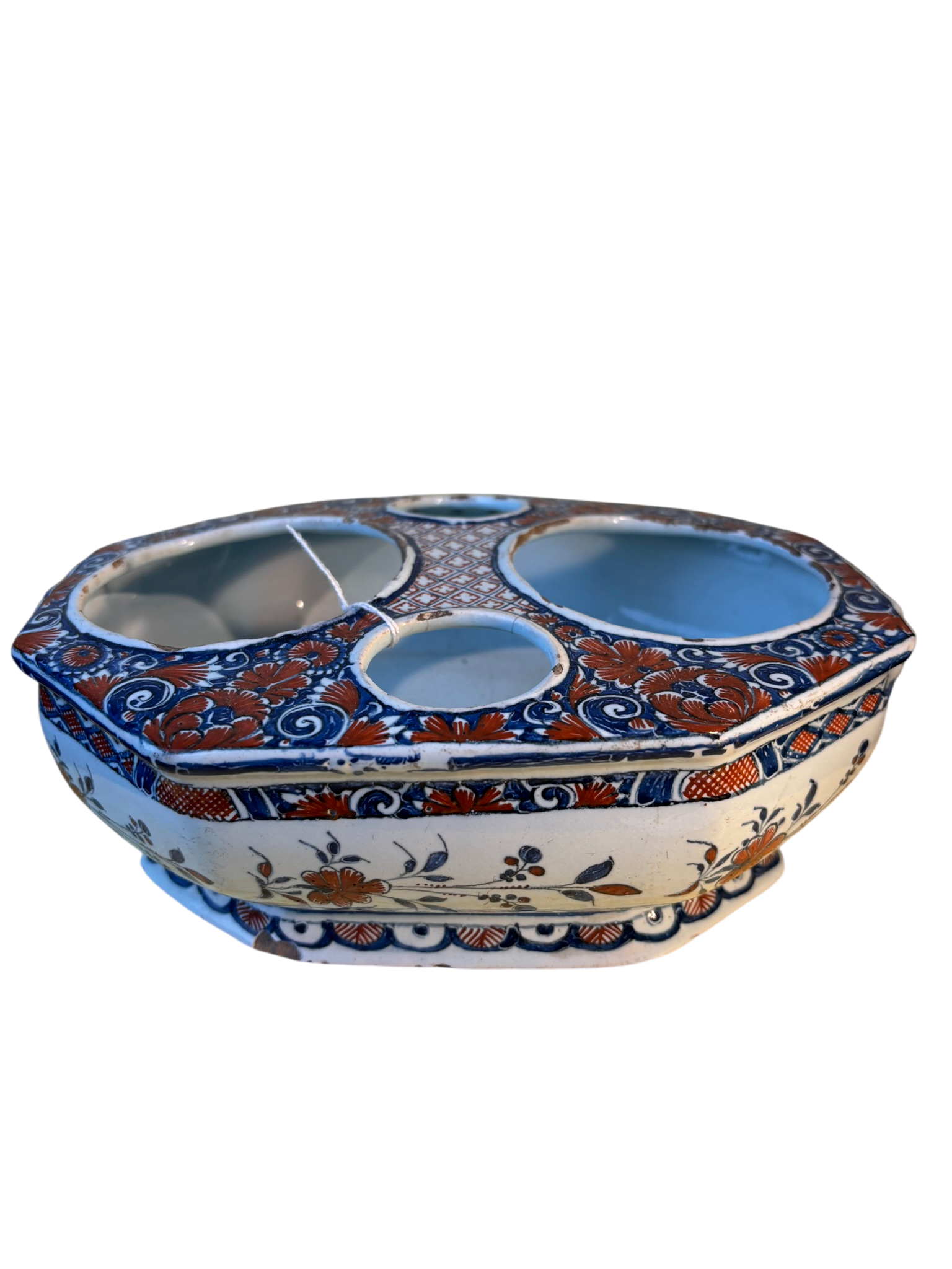 Porte huilier-vinaigrier en faïence