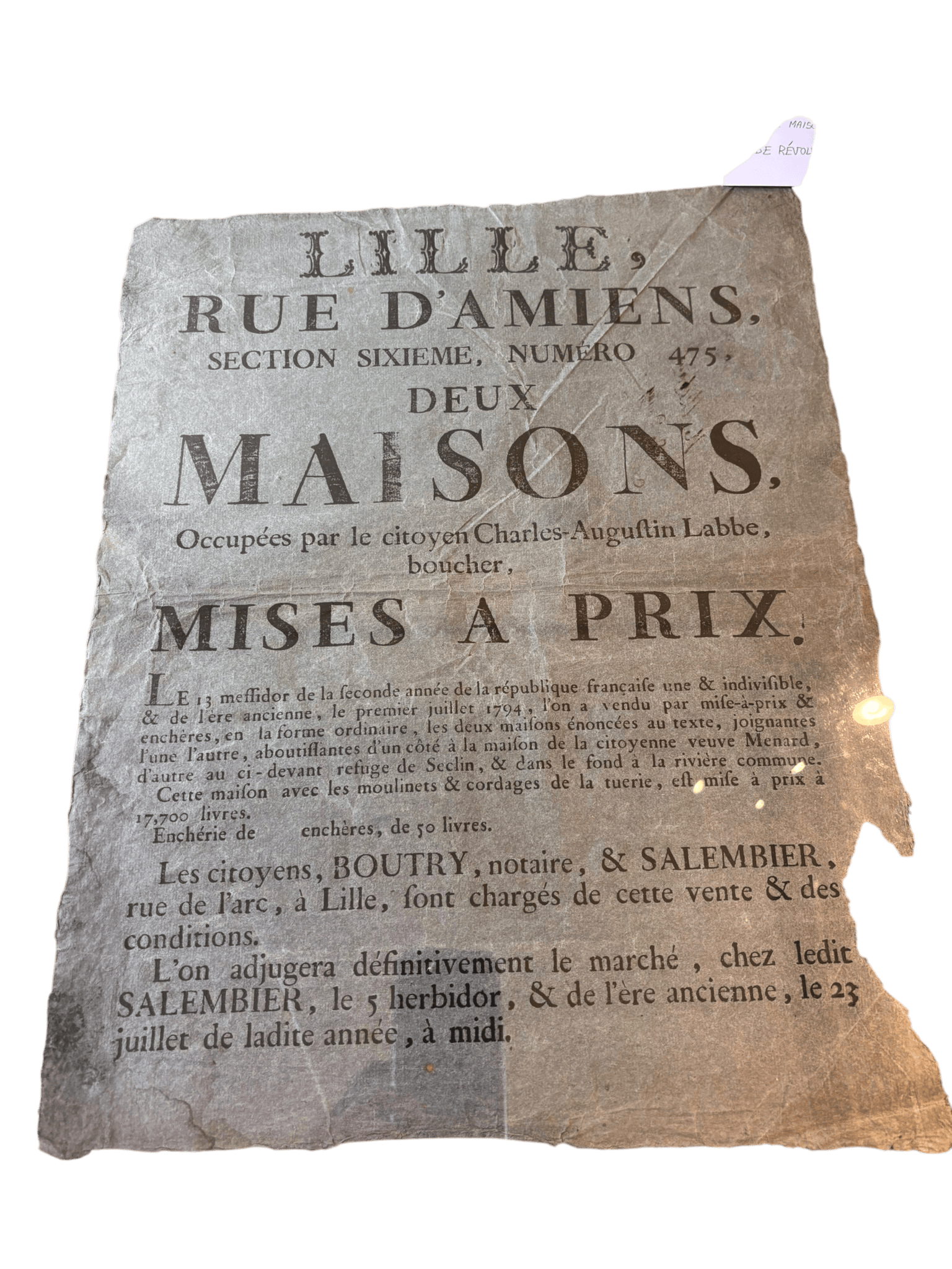 Placard de vente de maison