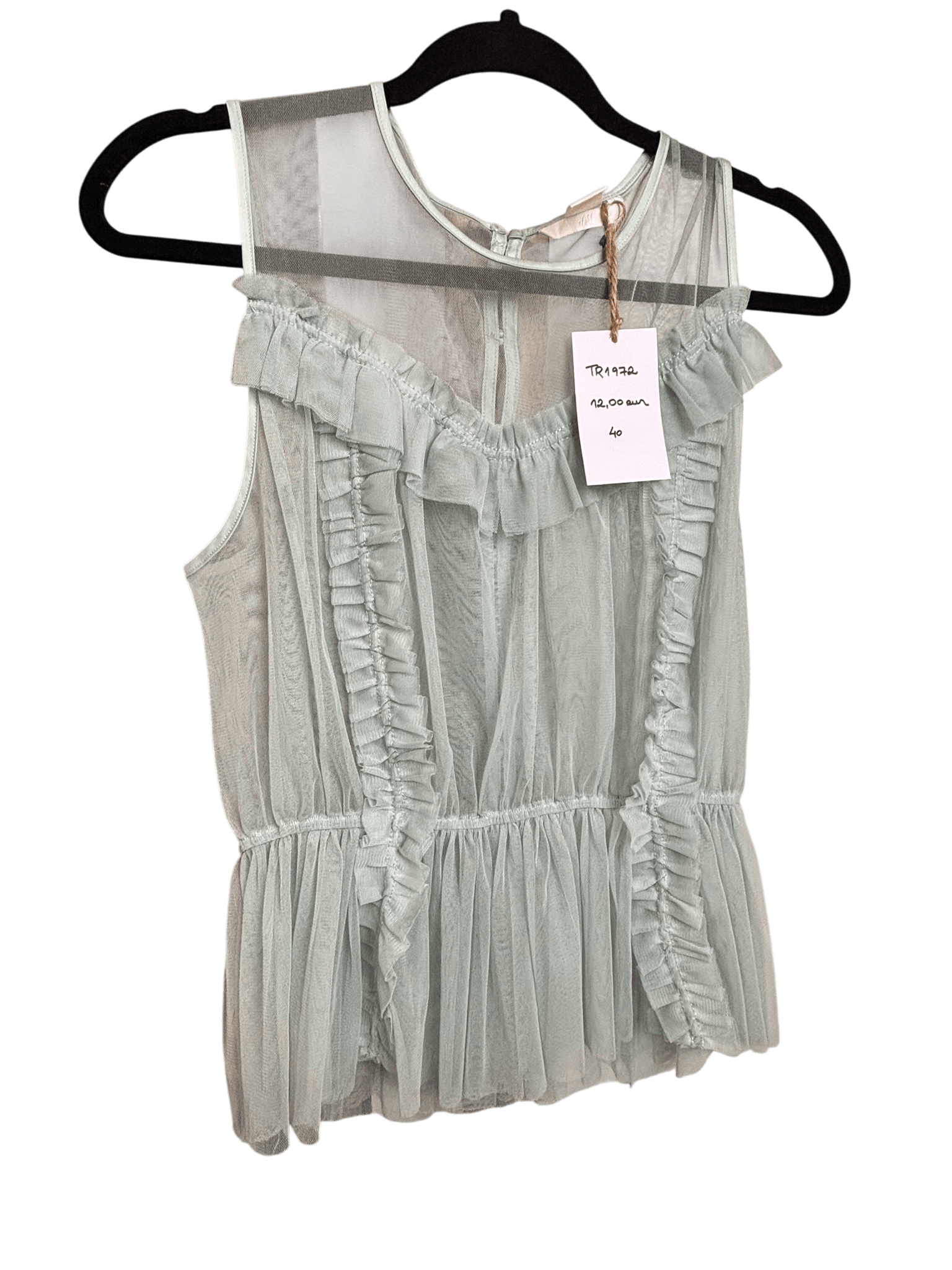 Haut en tulle léger vert d'eau