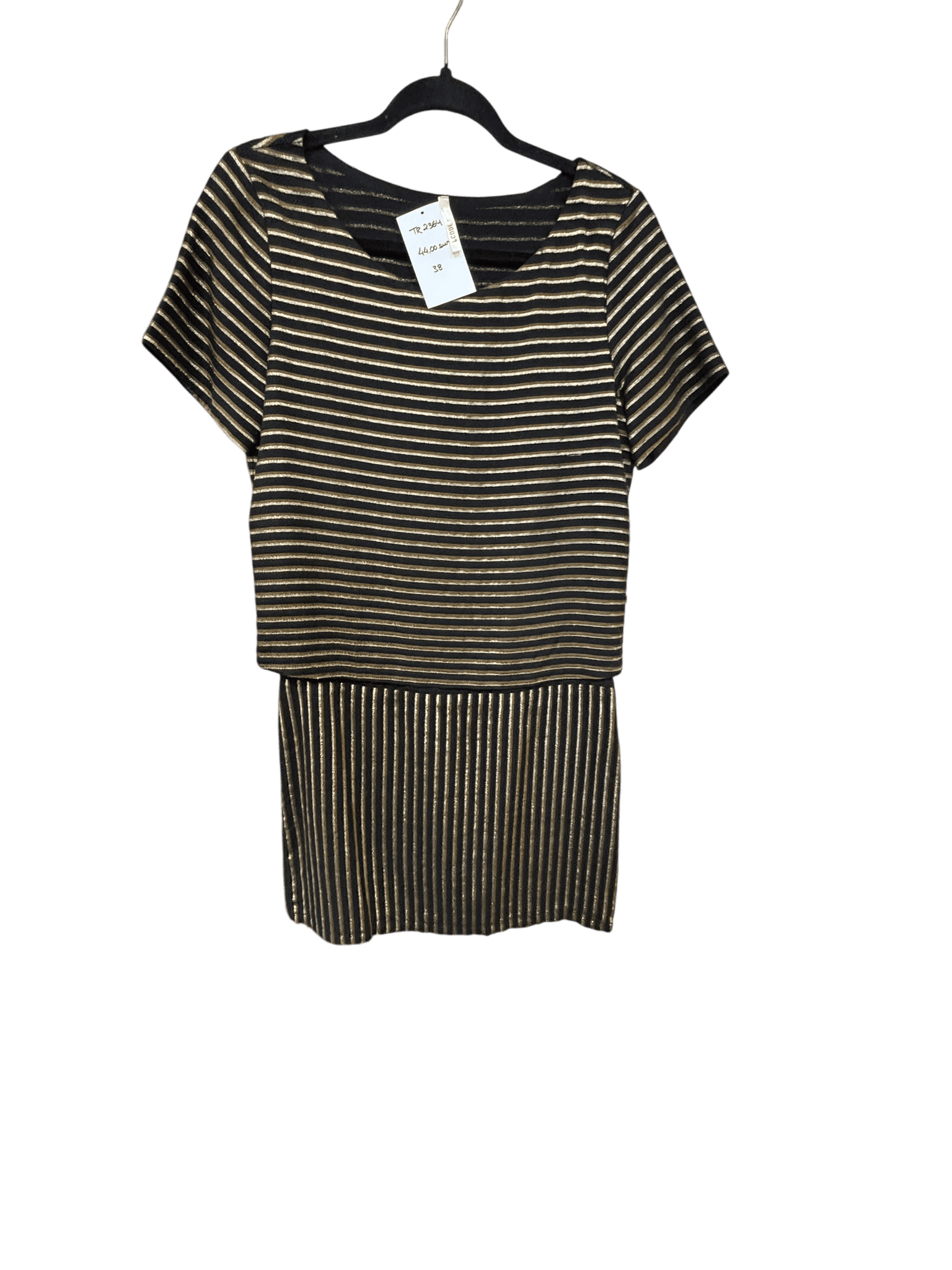 Robe rayée dorée et noire